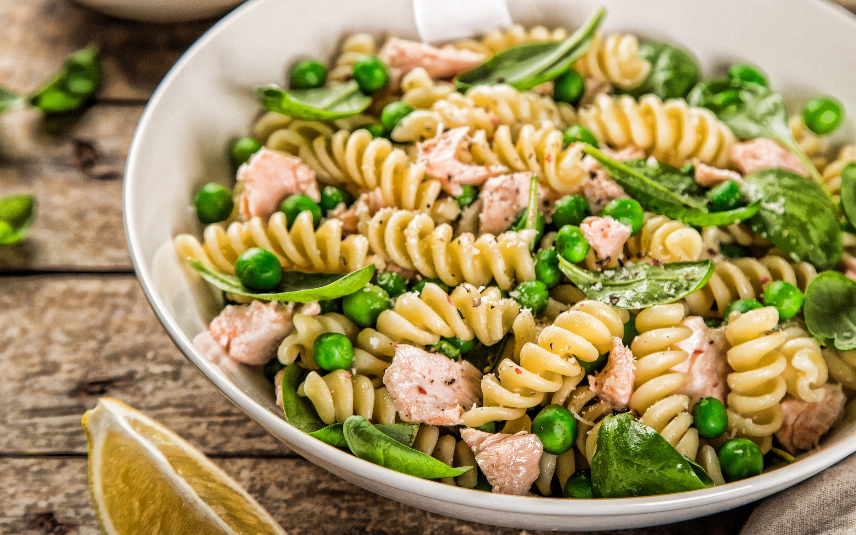 Pasta: Dish with green peas, Pancetta, Delicious food, Italy. 2880x1800 HD Wallpaper.