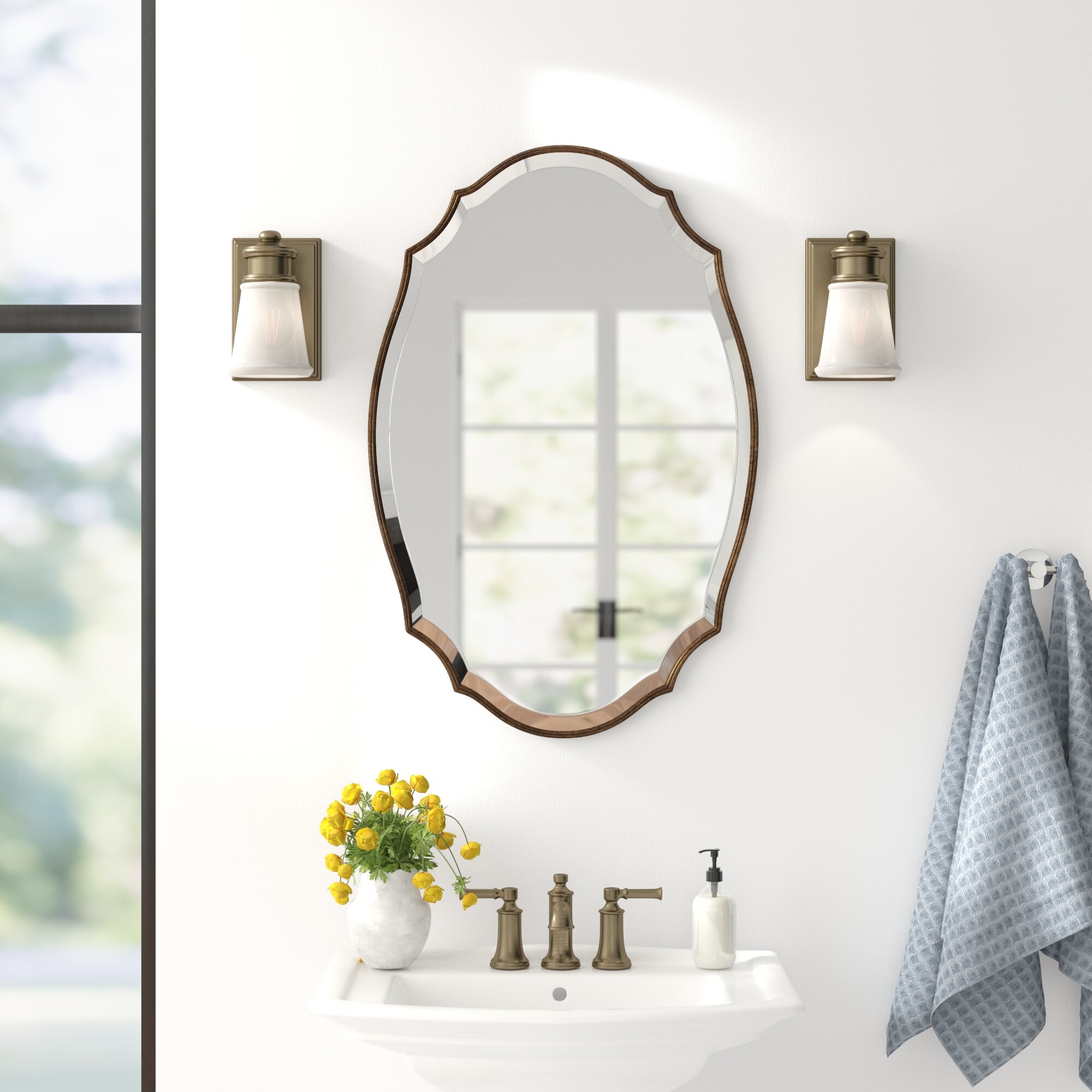 Mirror: Contemporary Beveled Accent Mirror, Modern style, Decoration. 2000x2000 HD Background.