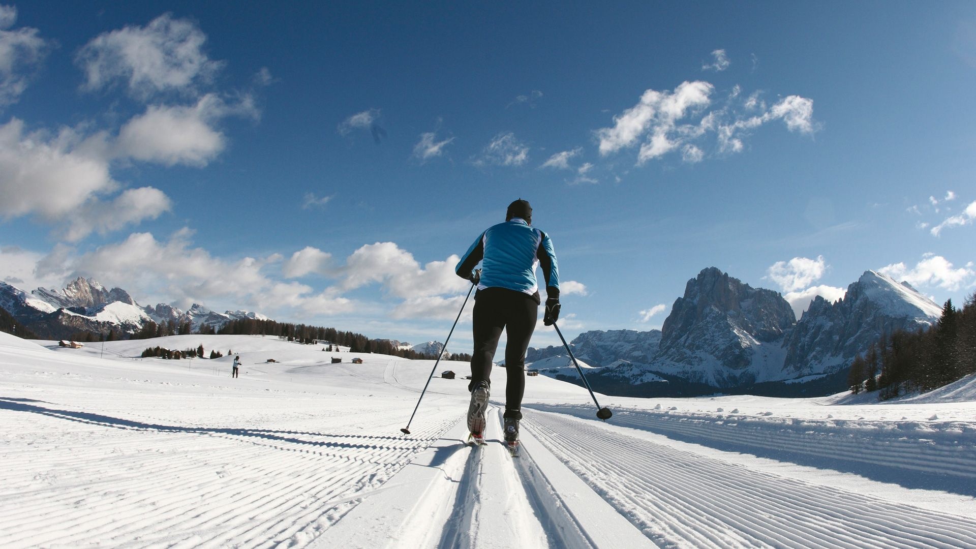 Ski trails, Snow-covered landscape, Winter wonderland, Outdoor recreation, 1920x1080 Full HD Desktop