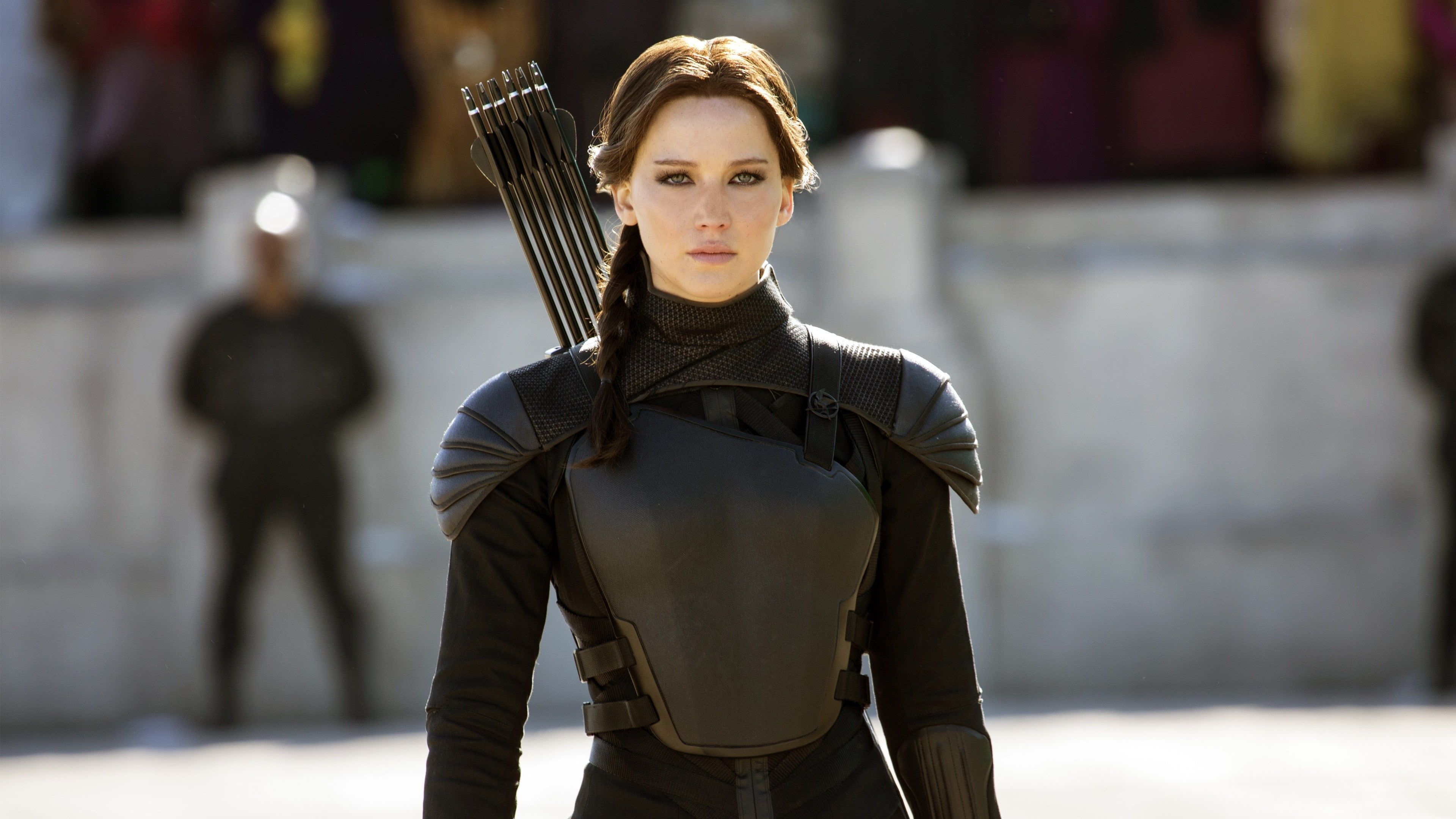 Woman in black costume, The Hunger Games Mockingjay Part 2, Jennifer Lawrence, 3840x2160 4K Desktop