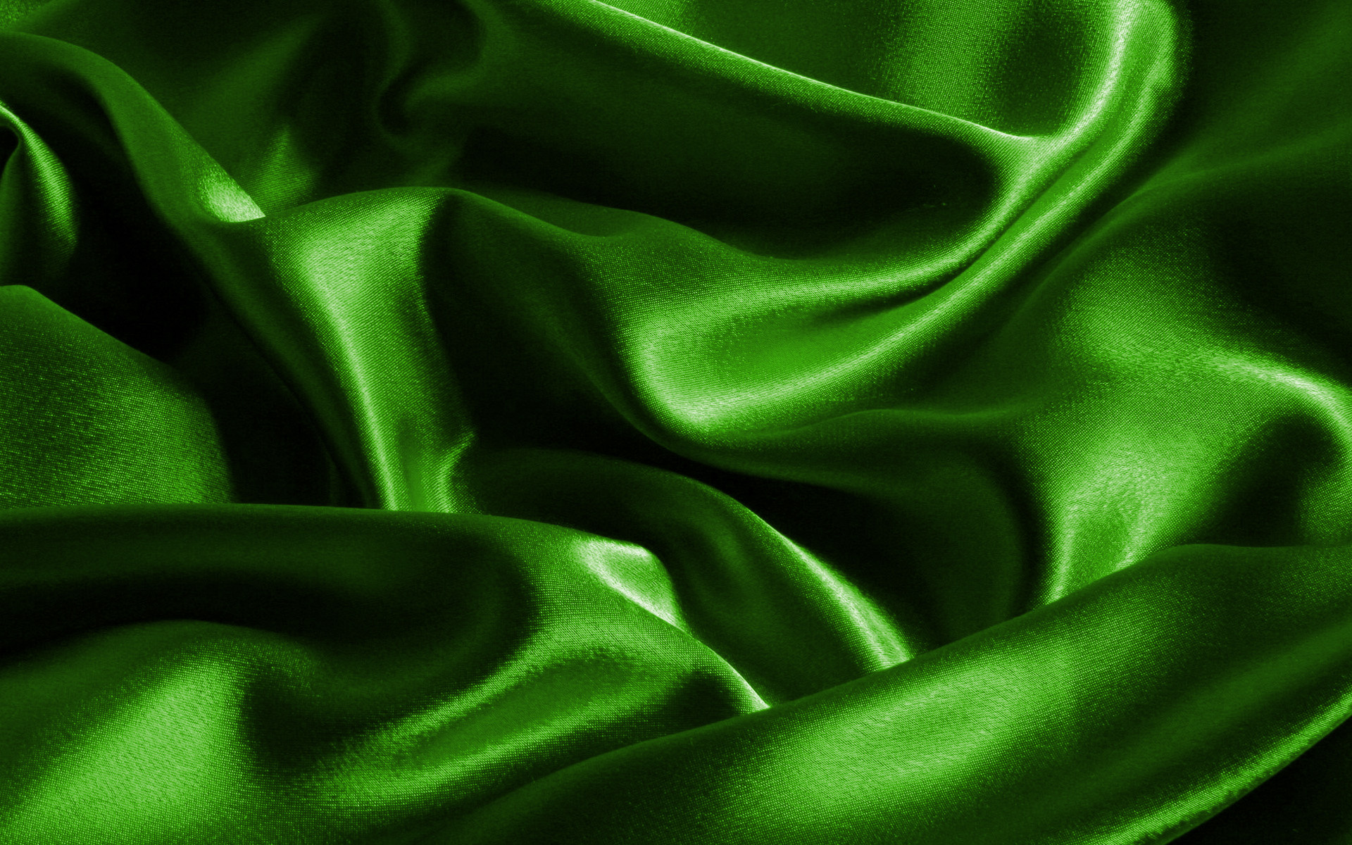 Green satin texture, Wavy fabric, Silk background, Macro shot, 1920x1200 HD Desktop
