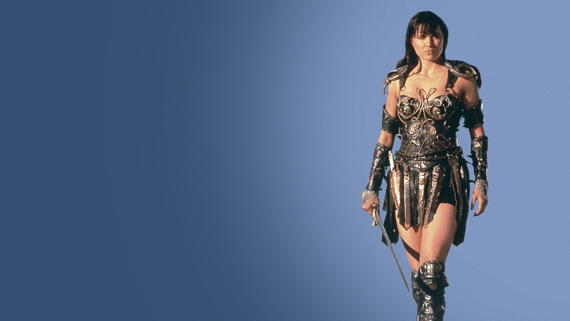 Xena: Warrior Princess (TV Series): A former power-hungry and cruel warlord, A pure-mortal character. 1920x1080 Full HD Wallpaper.