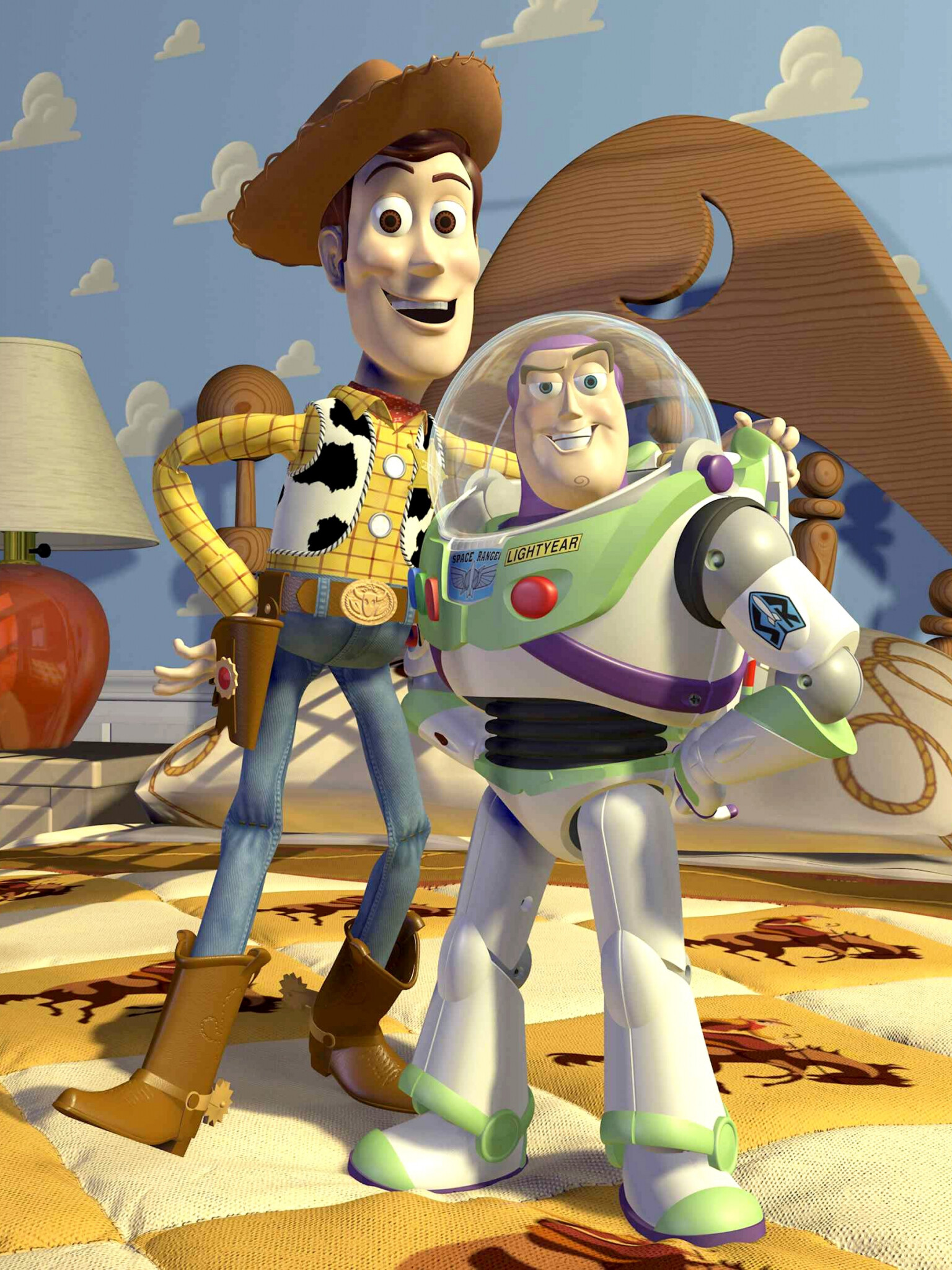 Toy Story: Woody and Buzz, Toys, unknown to humans, are secretly living, sentient creatures. 1540x2050 HD Background.