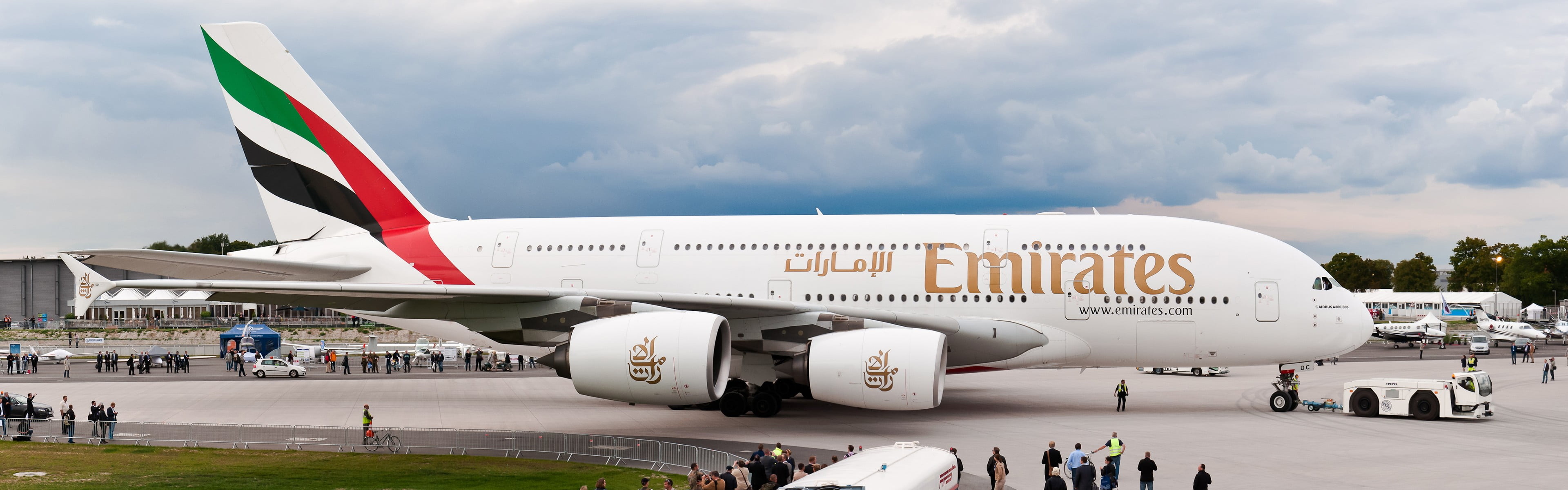 United Arab Emirates, Emirates A380, Aircraft wallpaper, HD, 3840x1200 Dual Screen Desktop