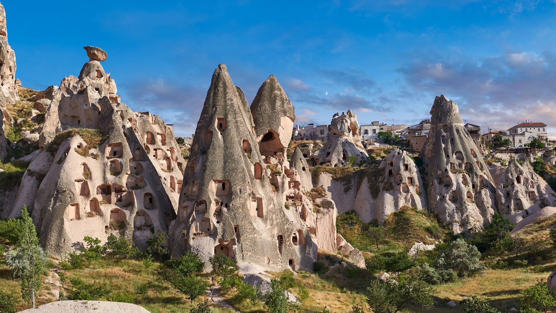 Goreme National Park, Rock formations, Cappadocia Turkey, Cave house, 1920x1080 Full HD Desktop