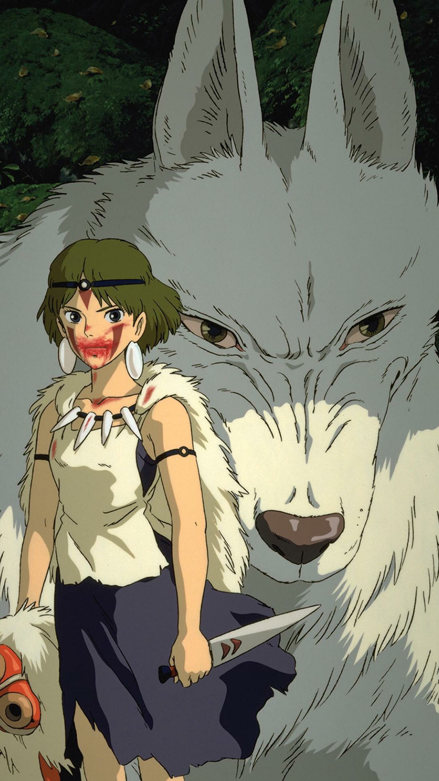 Princess Mononoke: San, The “Wolf Girl”, The titular protagonist of the Studio Ghibli film. 1540x2740 HD Wallpaper.