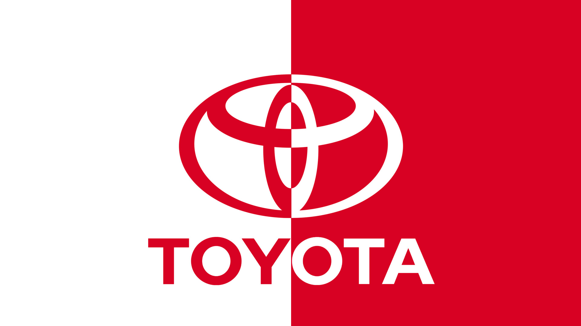 Toyota: The current logo, introduced in 1989 to mark the company's 50th year as a global carmaker. 1920x1080 Full HD Background.