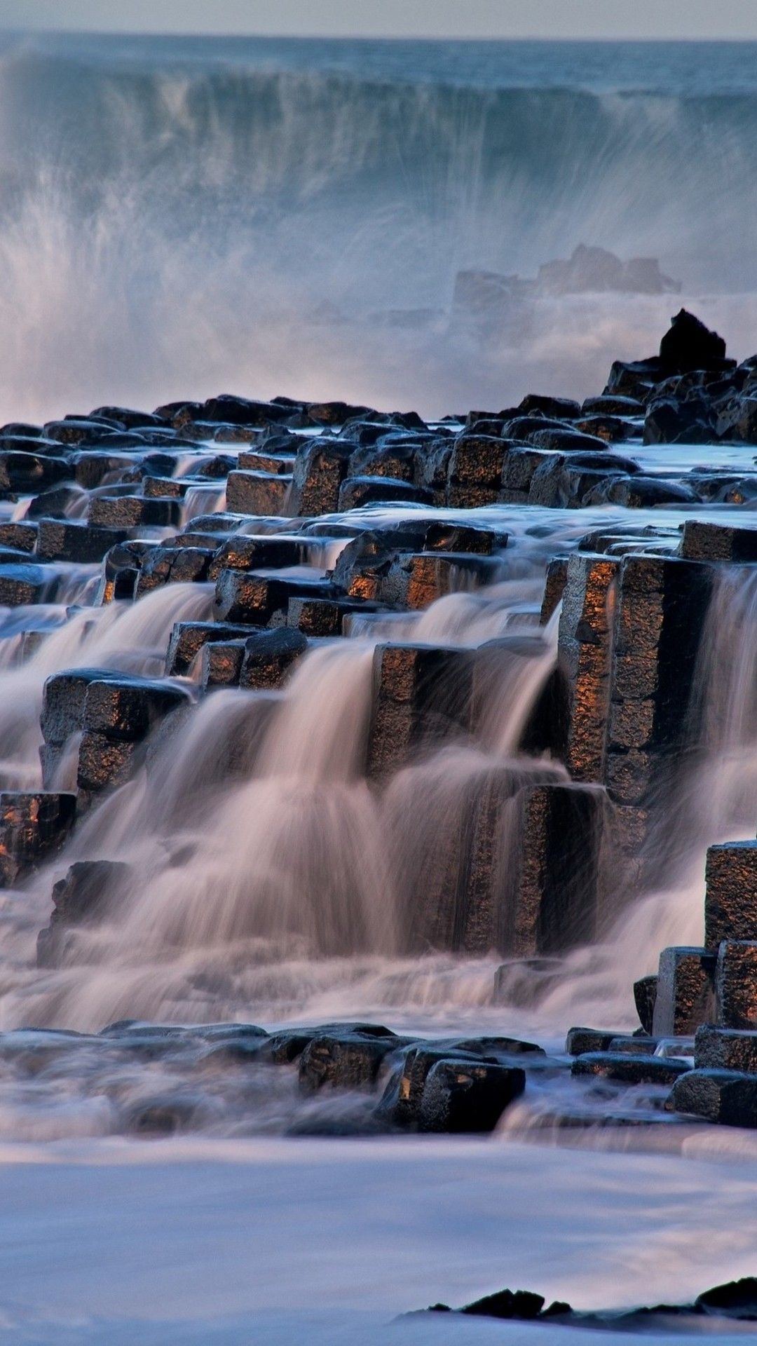 Rocks, Waterfall, Wallpaper, Nature, 1080x1920 Full HD Phone