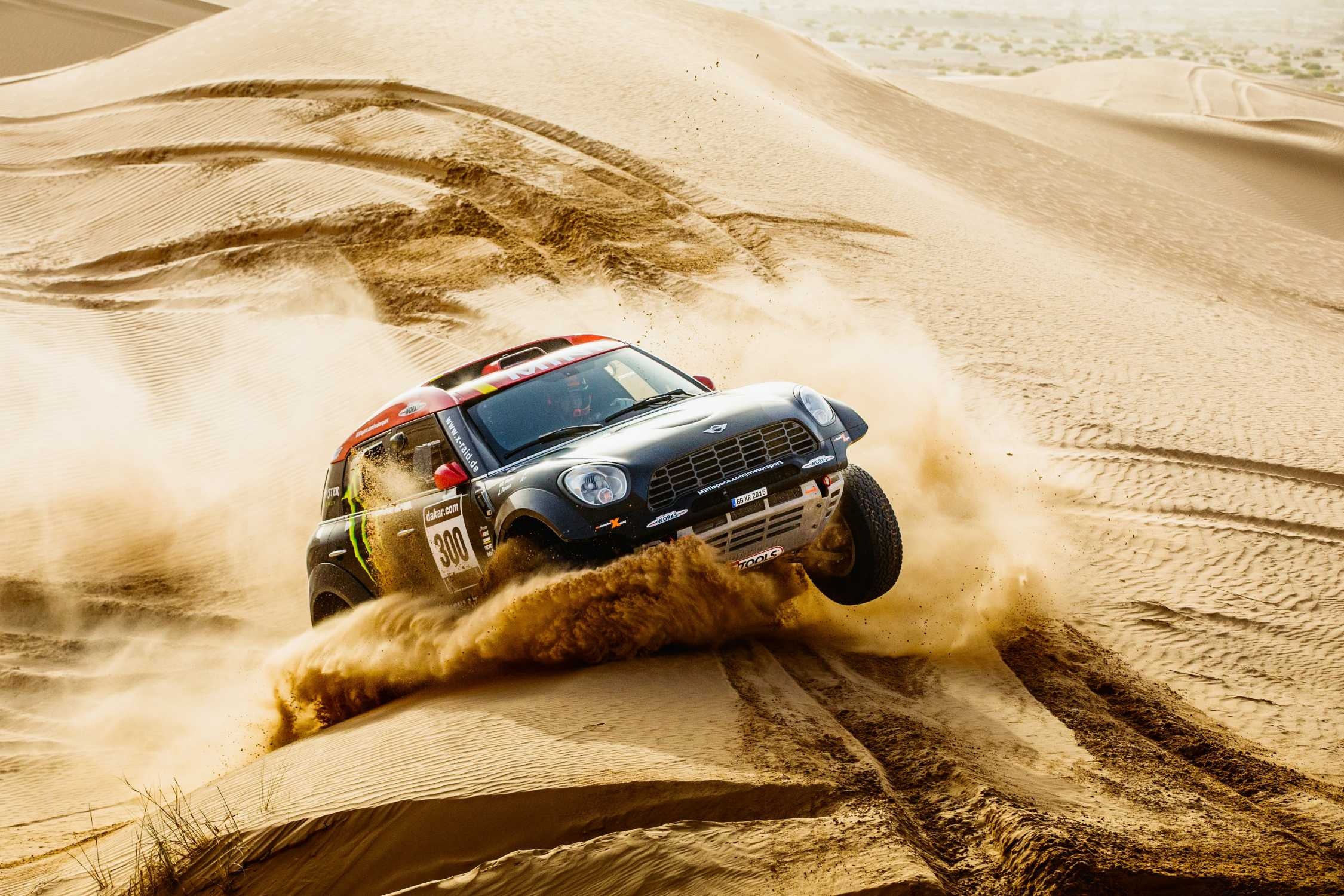 Rally Raid: MINI, 2015, Monster Energy, Four-Wheel Steering, Modern Engine Protection Against High Temperatures And Mechanical Damage. 2250x1500 HD Wallpaper.