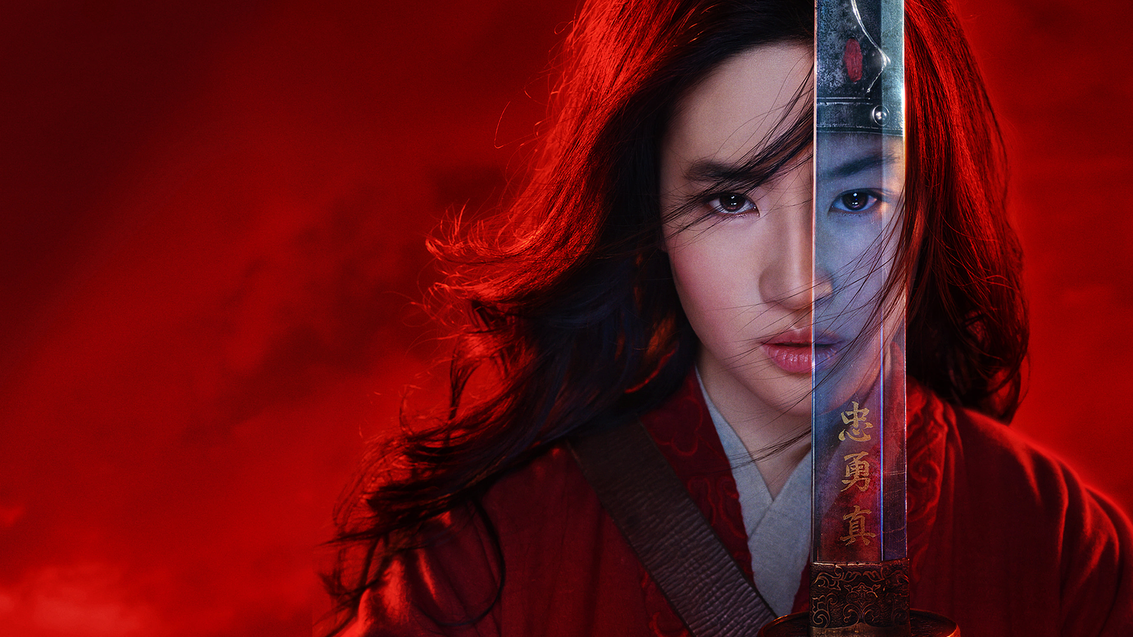 Mulan (Movie): The eldest daughter of Hua Zhou, Warrior. 3840x2160 4K Background.