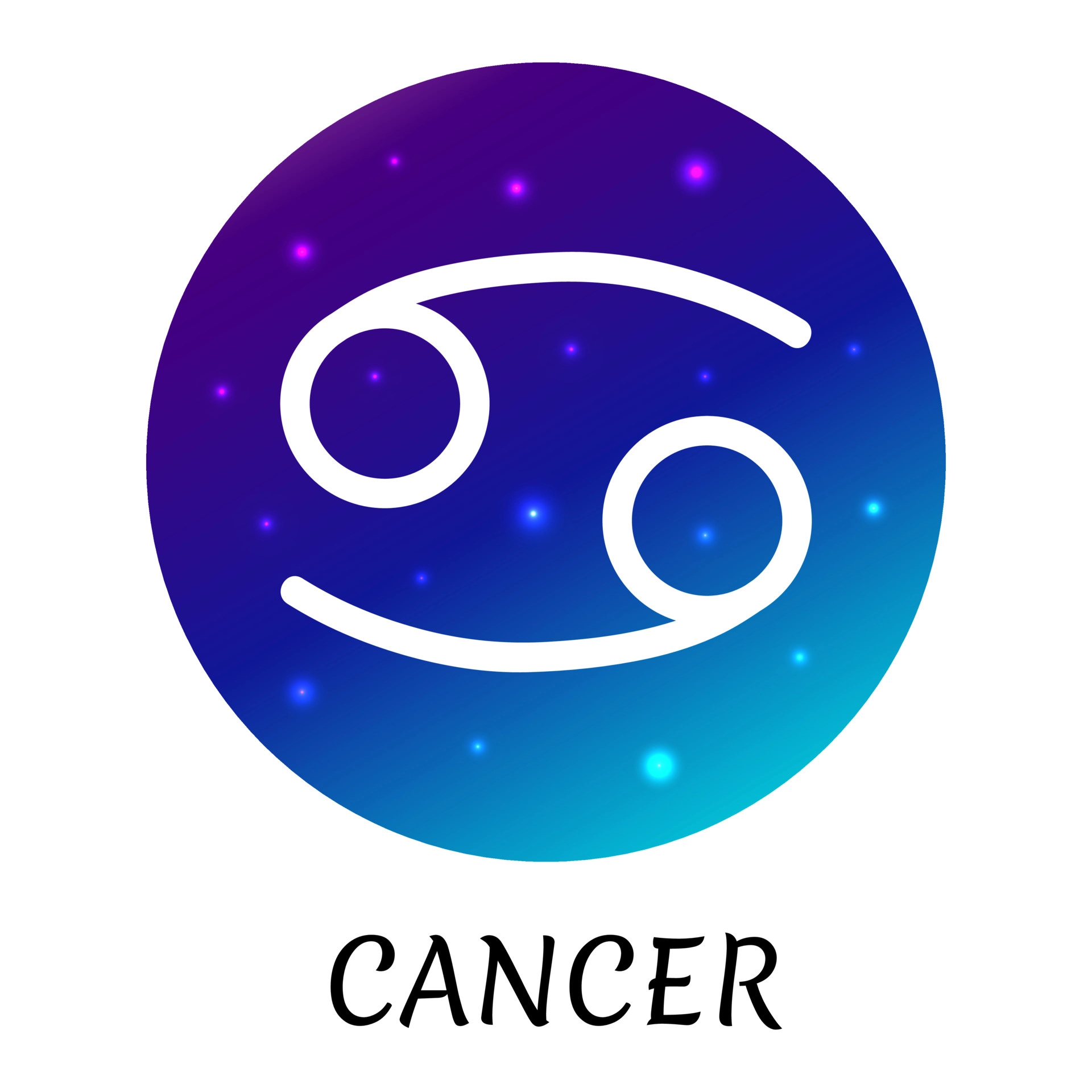 Cancer zodiac sign, Icon with starry gradient, Astrological element, 1920x1920 HD Handy