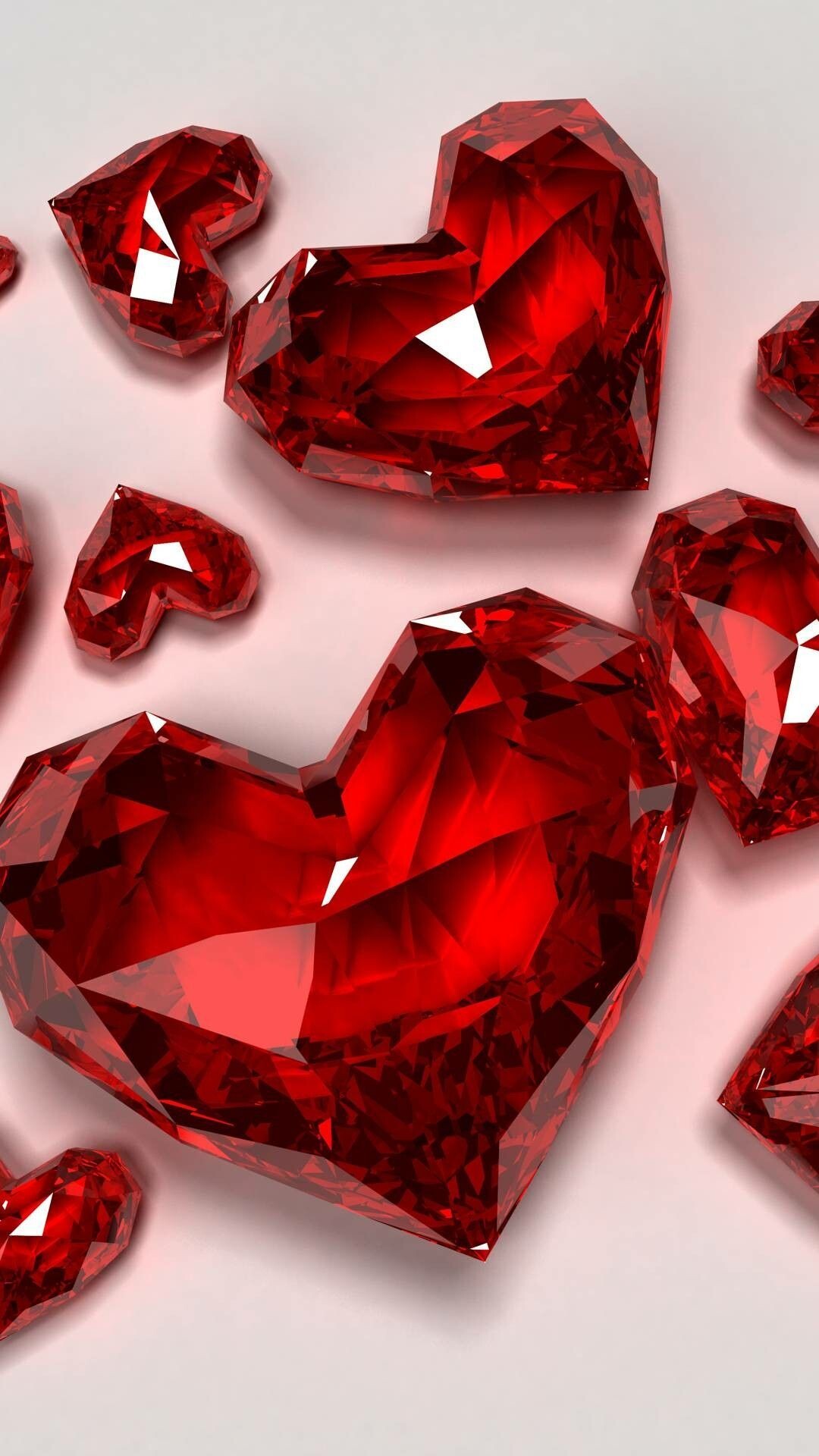 Gemstone: Ruby heart, A blood-red colored precious mineral of the mineral corundum. 1080x1920 Full HD Wallpaper.