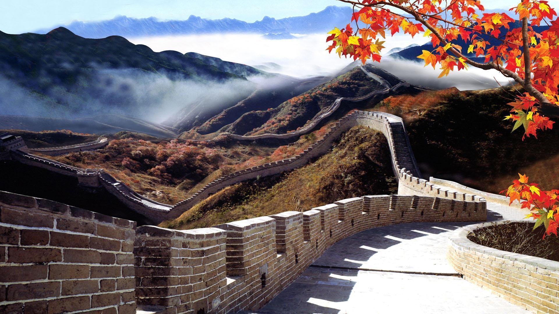 Great Wall of China: Over a million people died building the fortification. 1920x1080 Full HD Background.