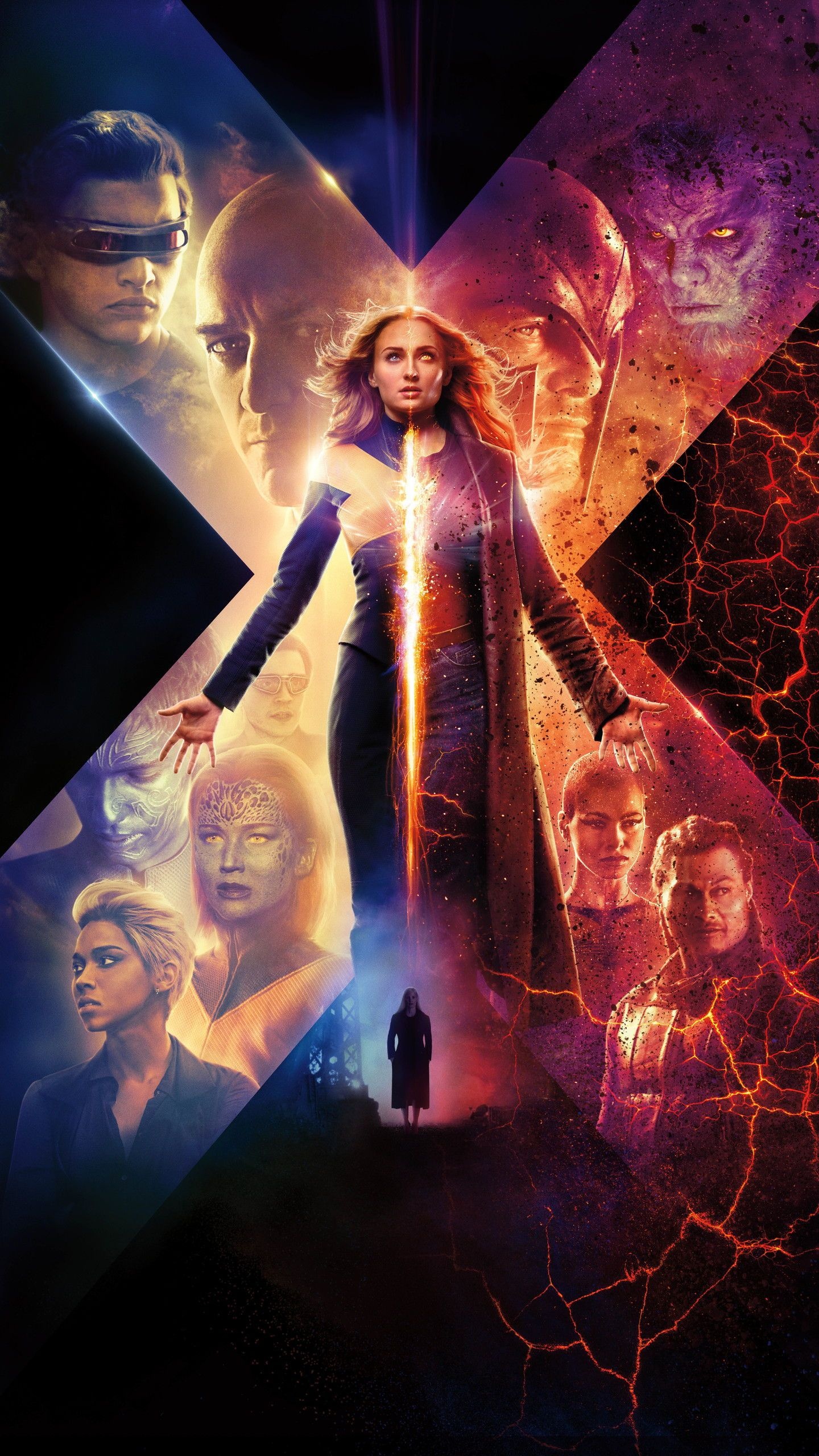 Dark Phoenix, Sophie Turner, New Poster, 1440x2560 HD Phone