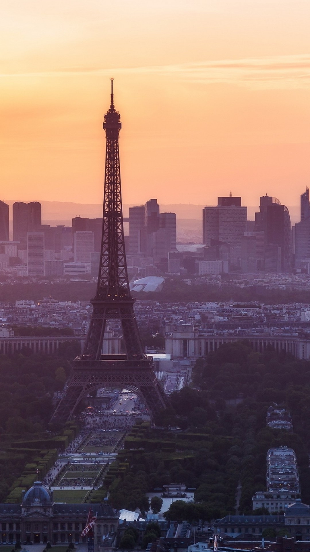 Paris: France, Eiffel Tower, Sunset, Cityscape. 1080x1920 Full HD Background.