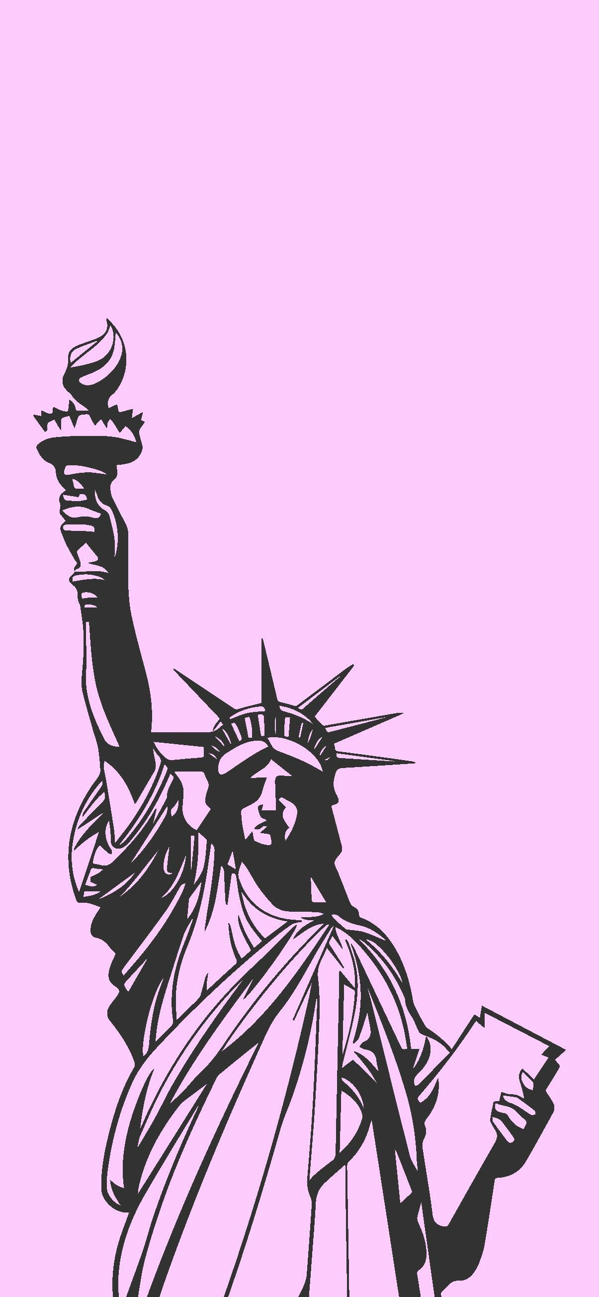 Statue of Liberty: Sculpture, Recognized as a universal symbol of freedom and democracy, Illustration. 1210x2610 HD Background.