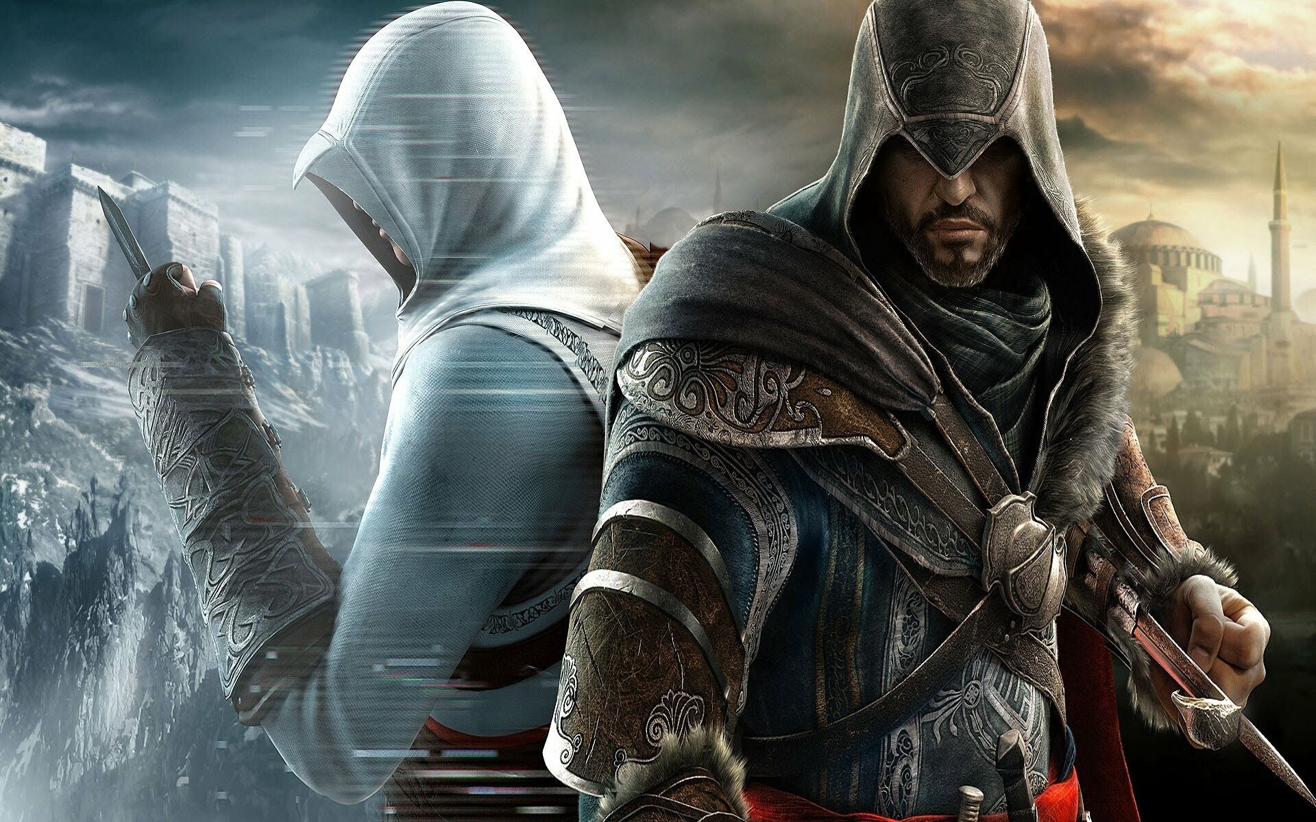 Assassin's Creed: Revelations, Ezio Auditore da Firenze, Altair Ibn-La'Ahad. 1920x1200 HD Background.