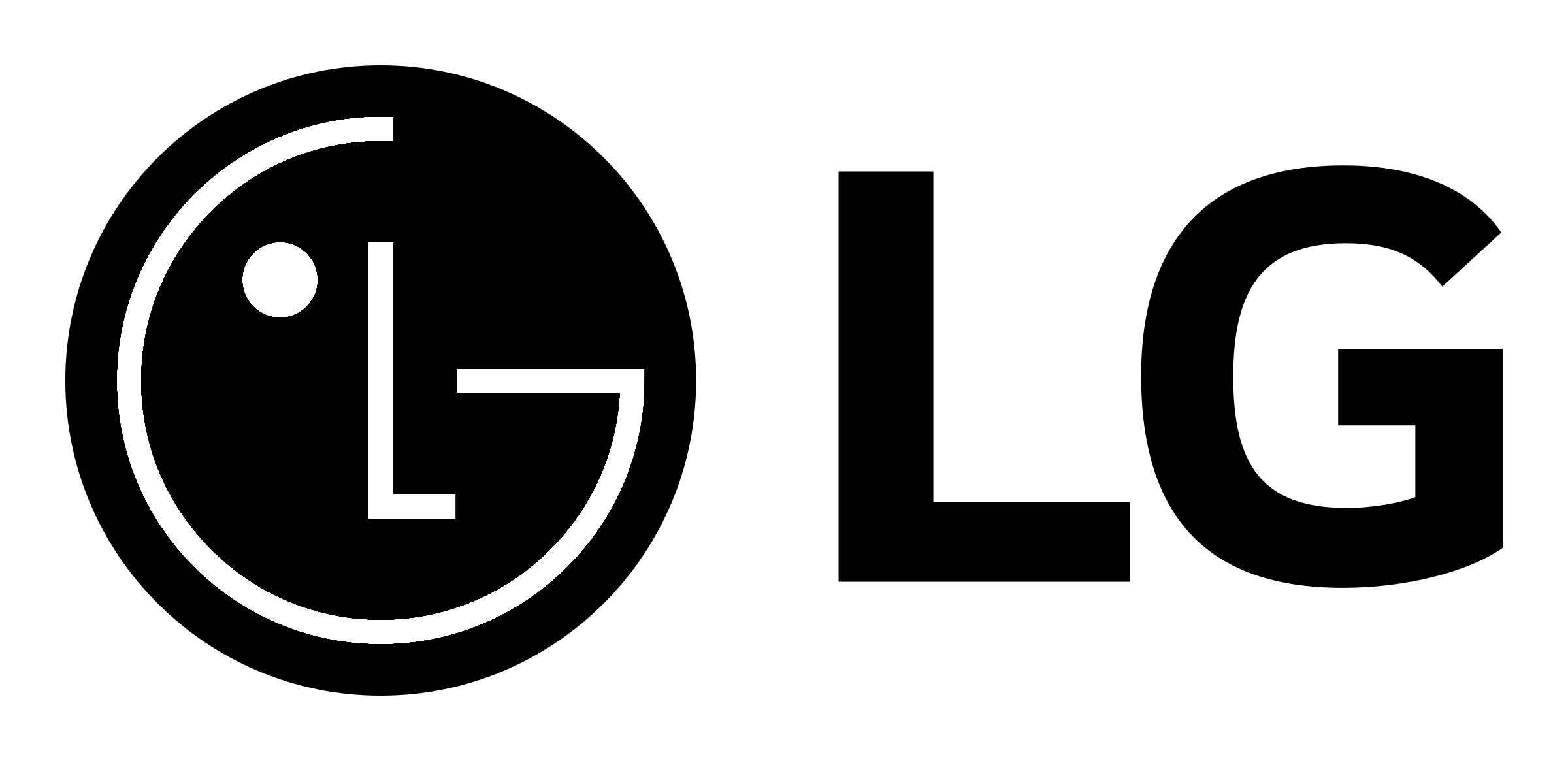 LG, logo design, home appliances, white goods, 2400x1170 Dual Screen Desktop