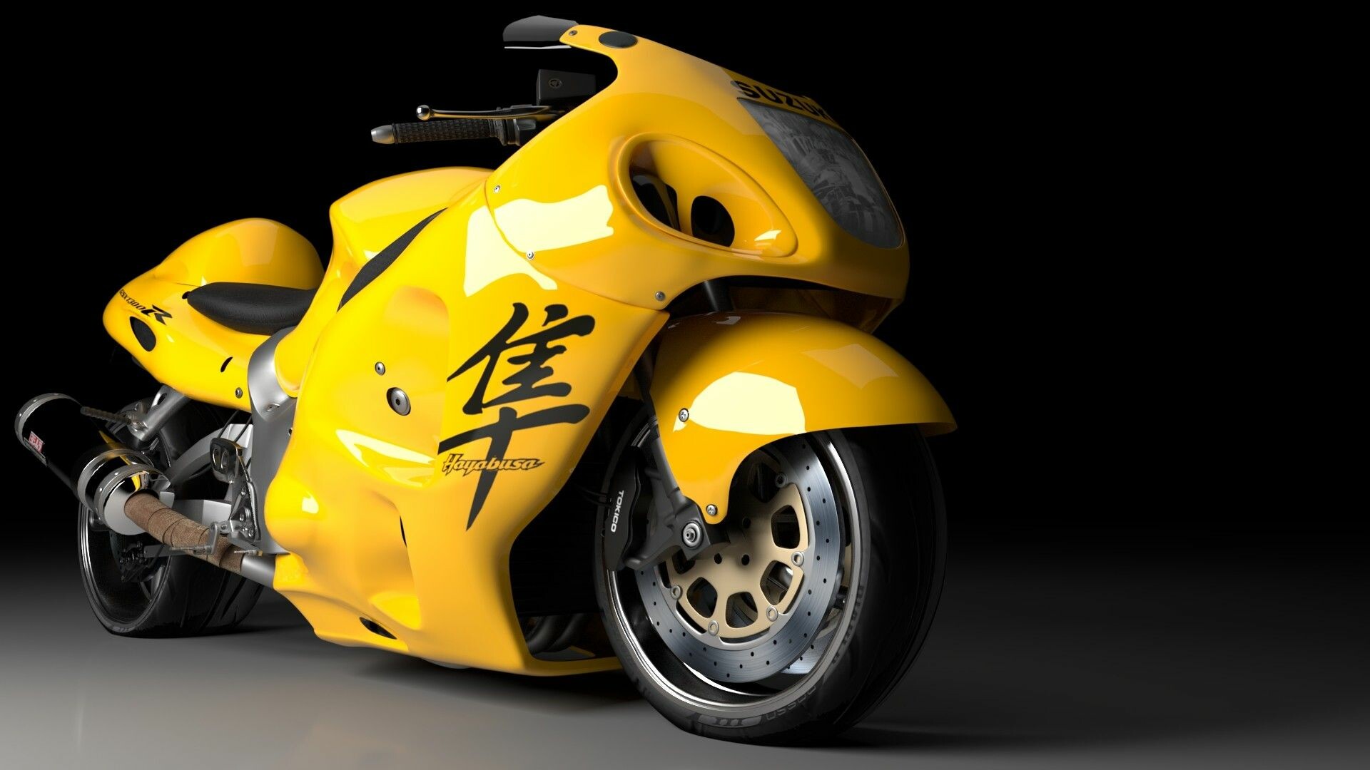 Suzuki Hayabusa: A motorcycle capable of reaching a top speed of 186mph. 1920x1080 Full HD Background.