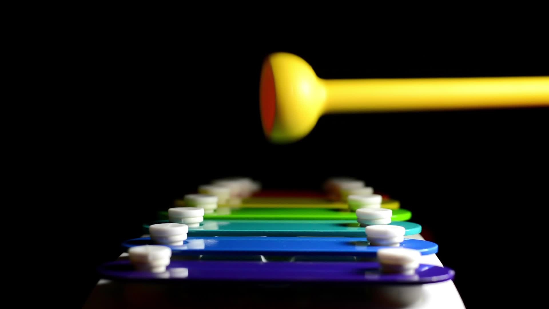 Xylophone: Children's Metallophone, Colorful Jingling Metal Plates, Designed To Develop Sound Perception. 1920x1080 Full HD Wallpaper.