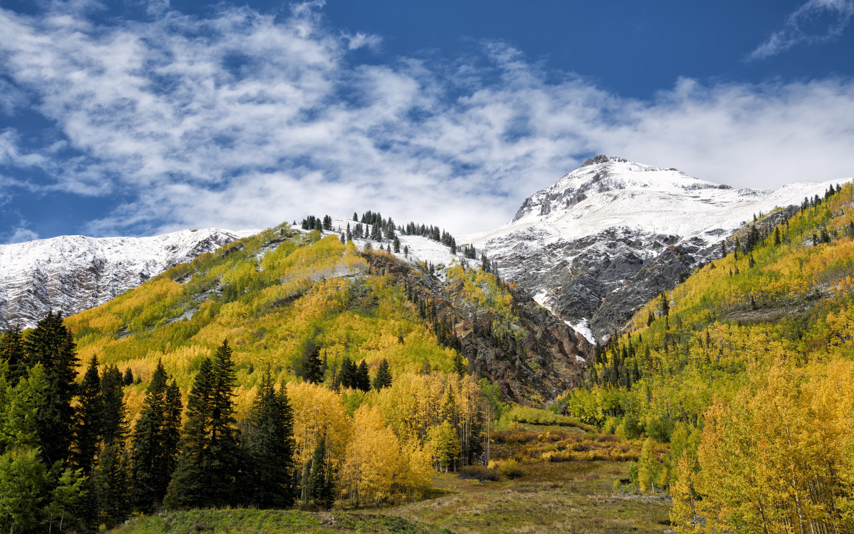 Autumn snow landscape, Colorado mountains, HD wallpapers, Ultra HD resolution, 2880x1800 HD Desktop