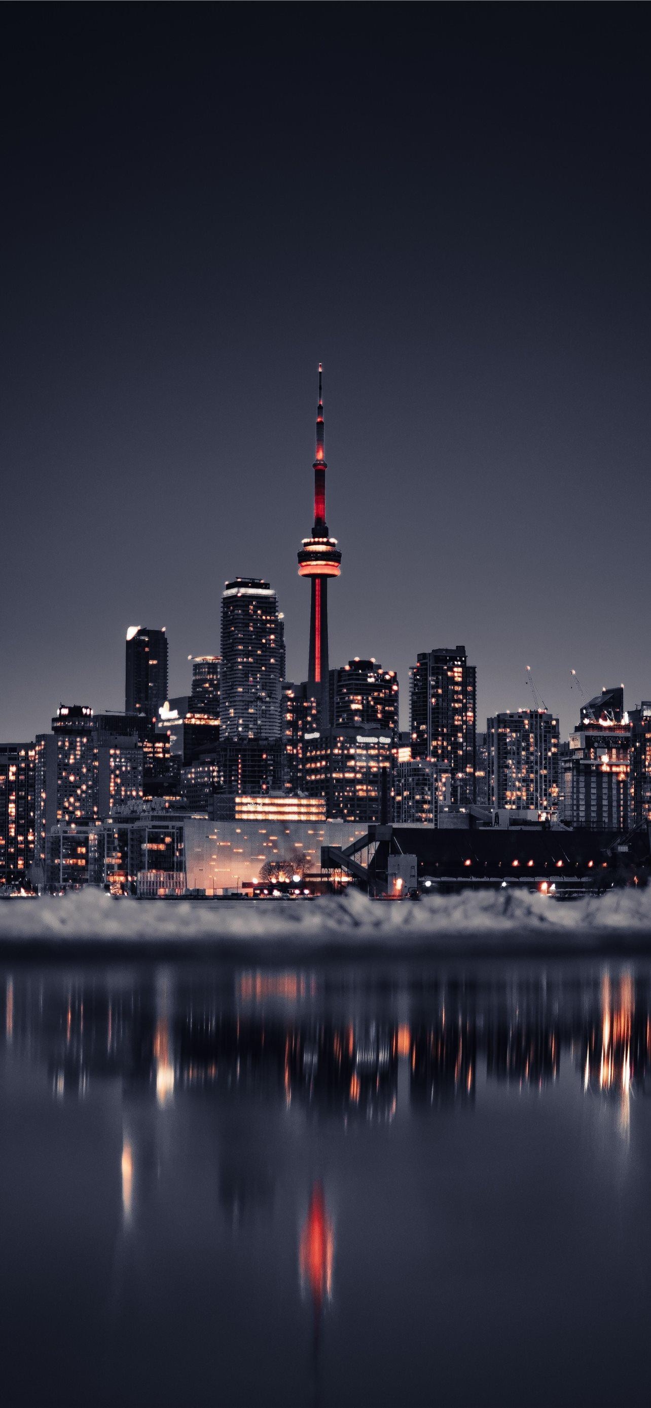 Toronto Skyline at Night, Travels, 5000 iPhone wallpapers, 1290x2780 HD Phone