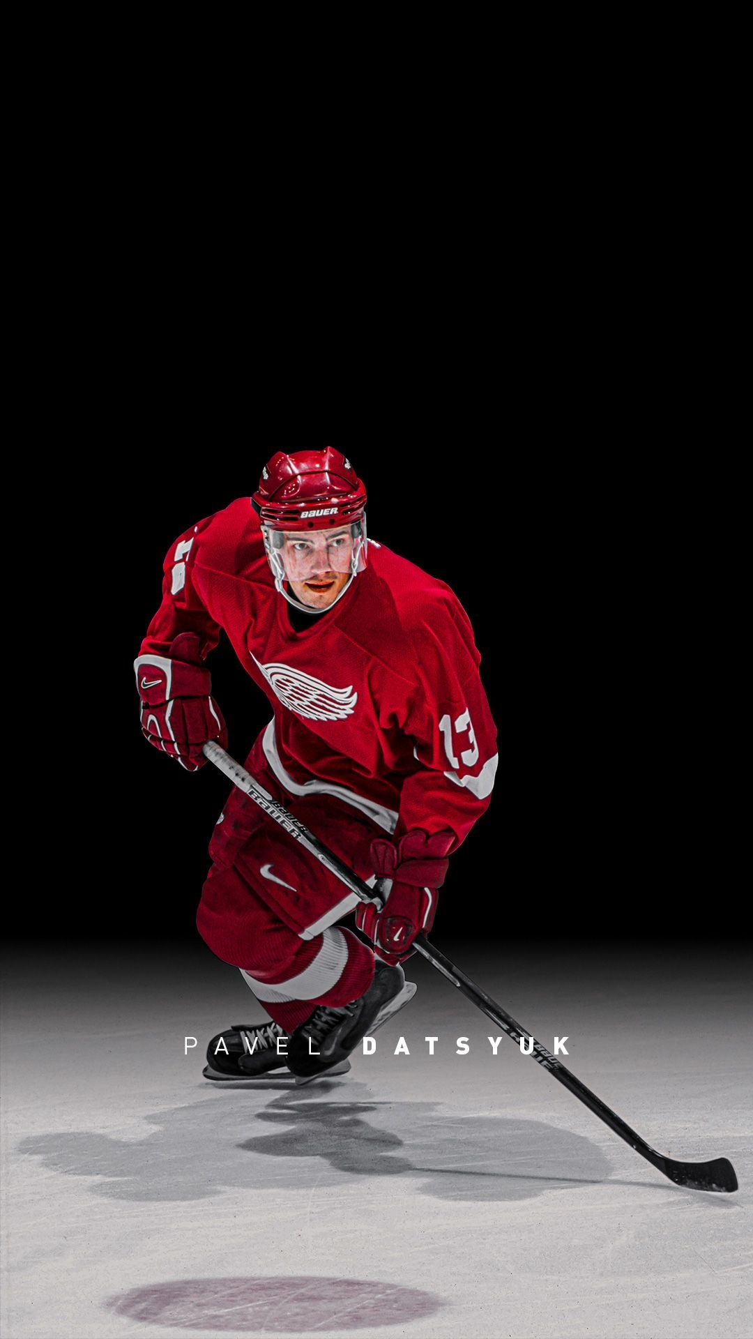 Detroit Red Wings: Pavel Datsyuk, Mike Ilitch has bought the team in 1982. 1080x1920 Full HD Background.