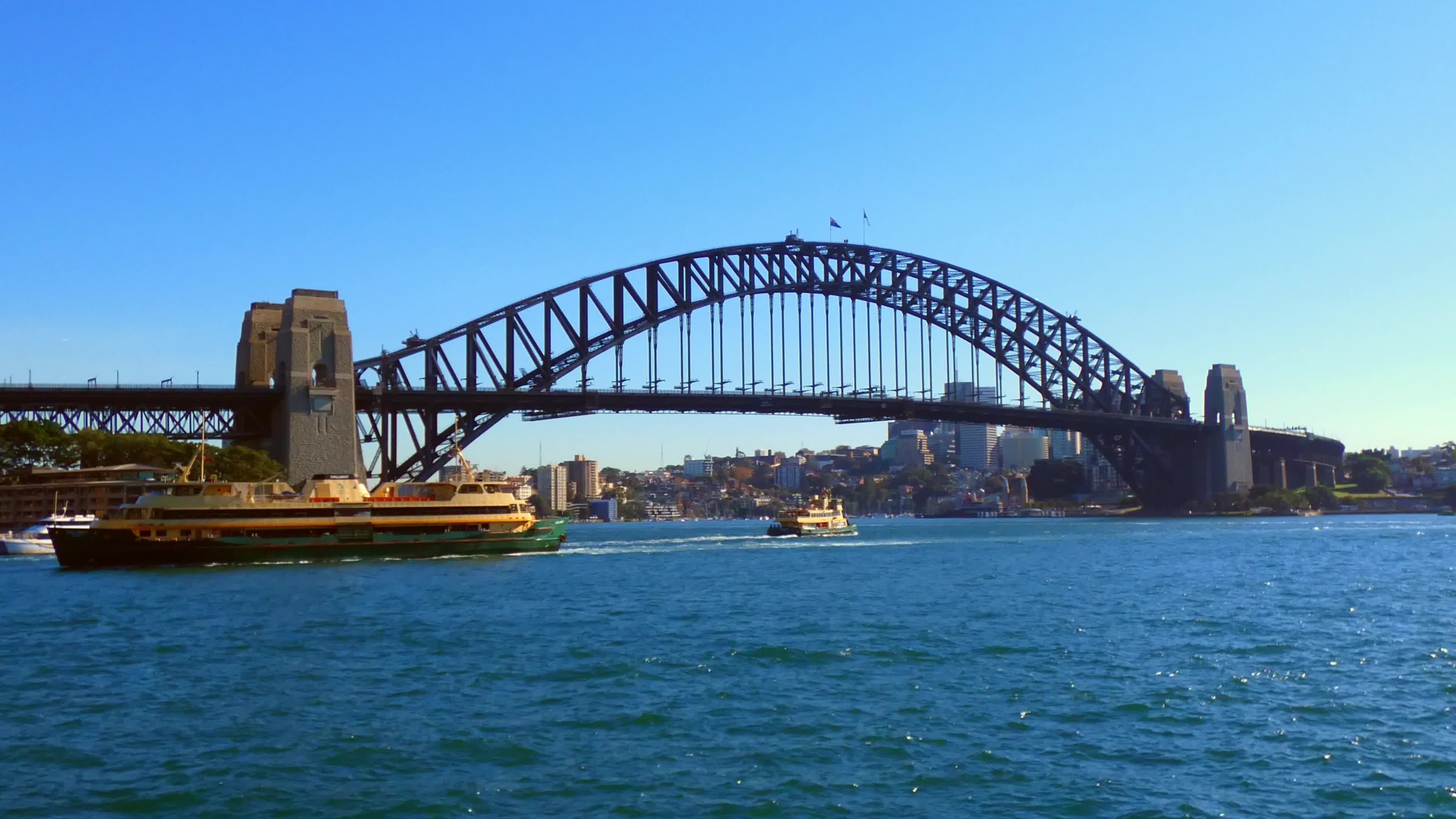 Weitwinkelaufnahme der Sydney Harbour Bridge, 3840x2160 4K Desktop