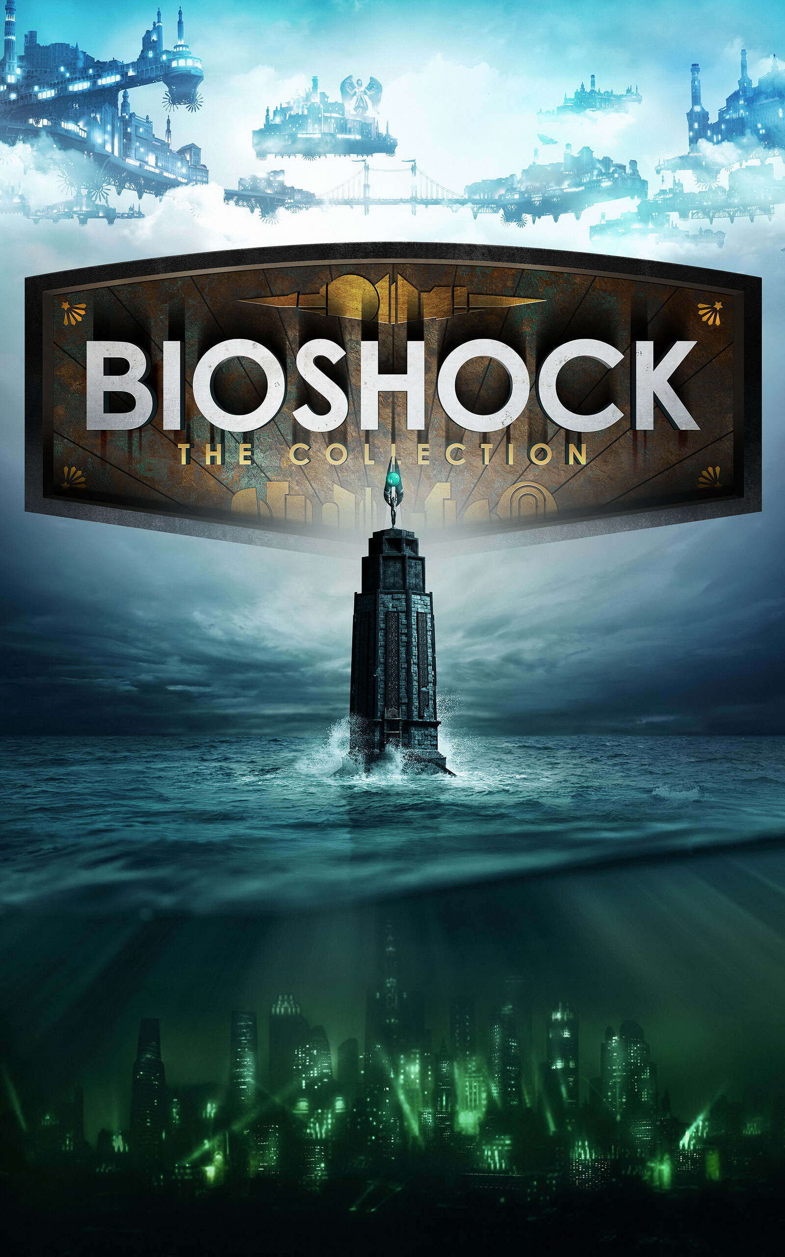 BioShock: Monument Tower, A major landmark in the floating city. 1600x2560 HD Background.