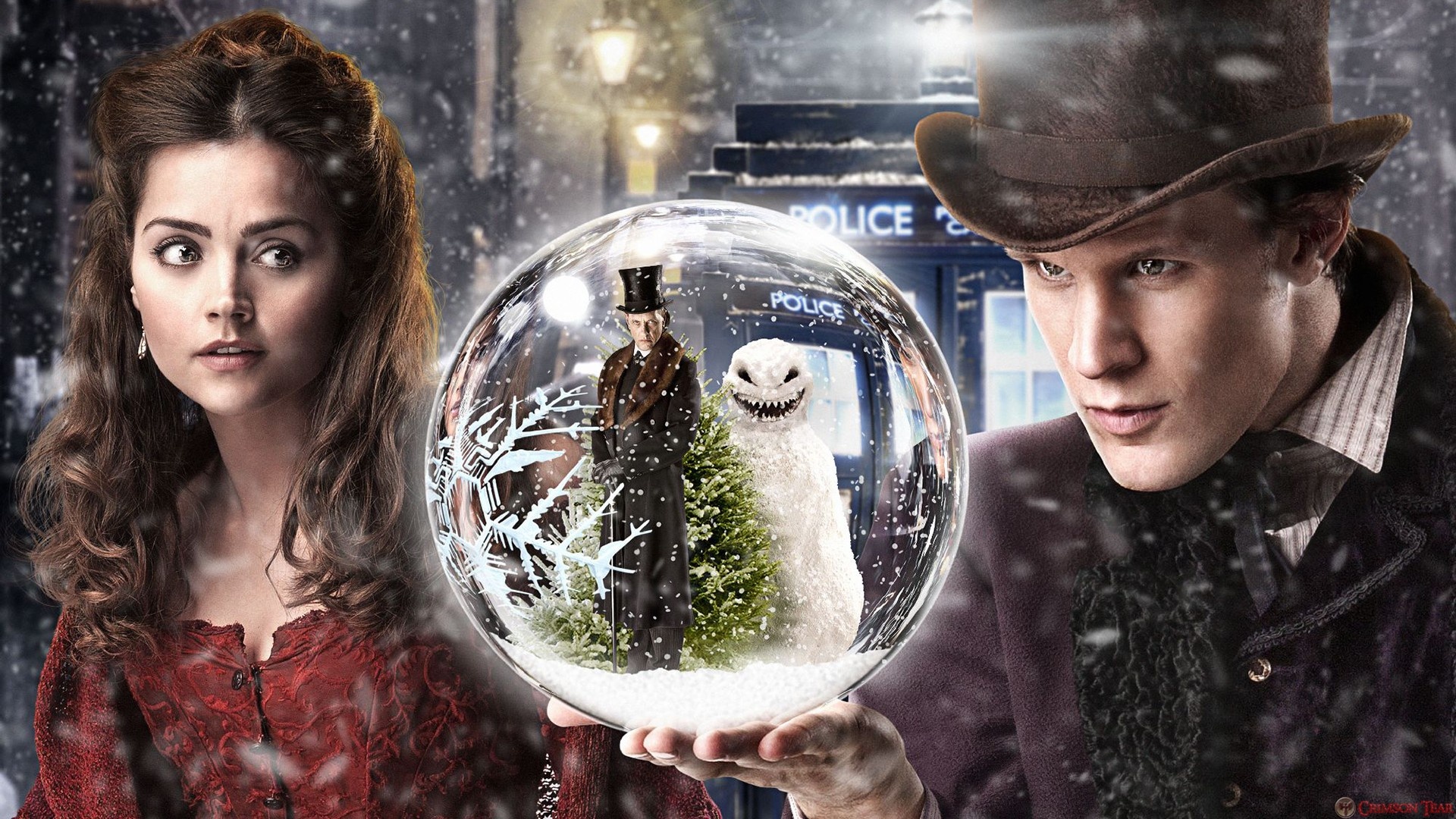 Jenna Coleman, Doctor Who, Snowball, Snow, 1920x1080 Full HD Desktop