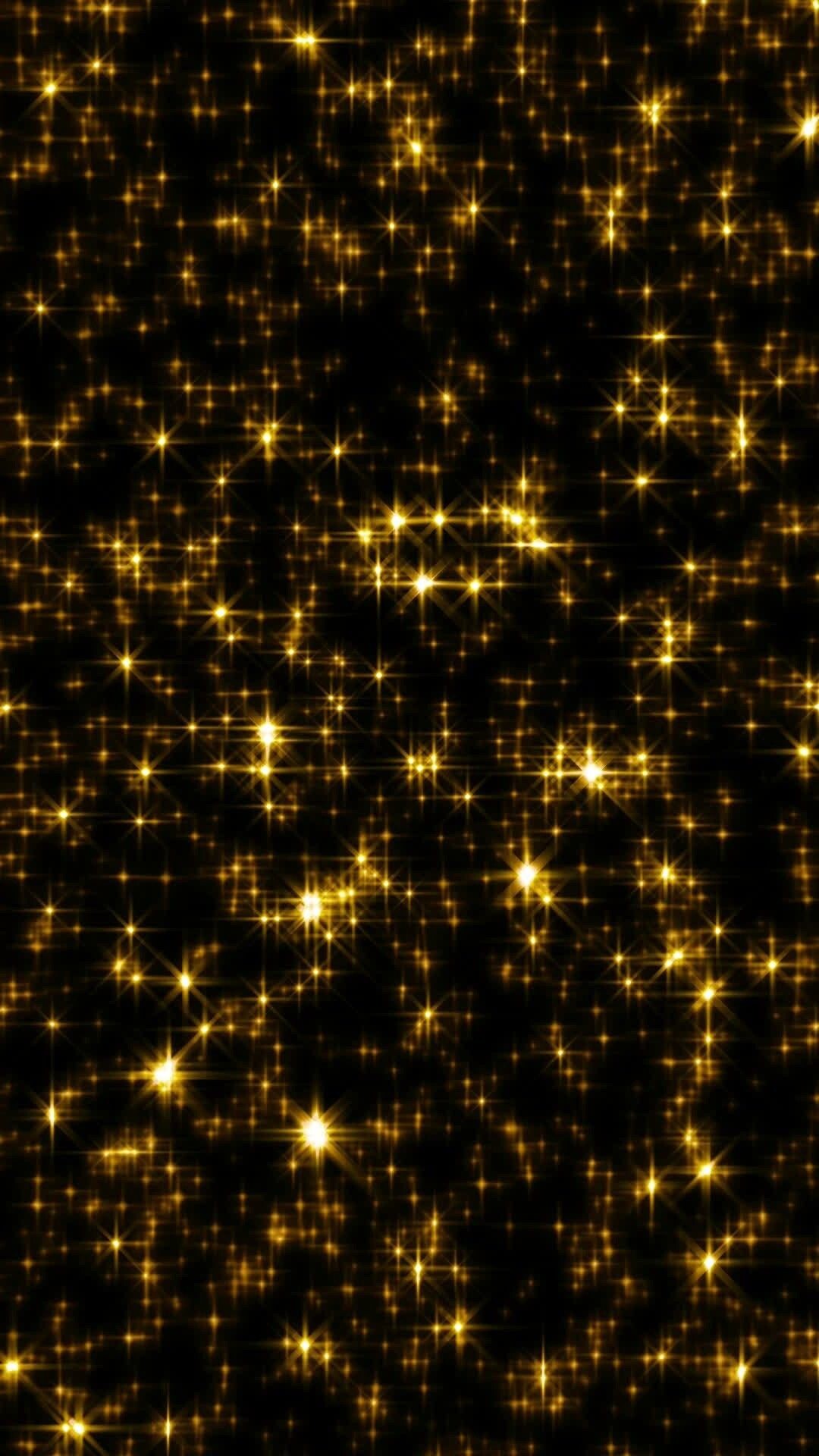 Gold Dots: Astronomical object, Fixed bright points in the night sky, Stars, Massive self-luminous celestial bodies. 1080x1920 Full HD Wallpaper.