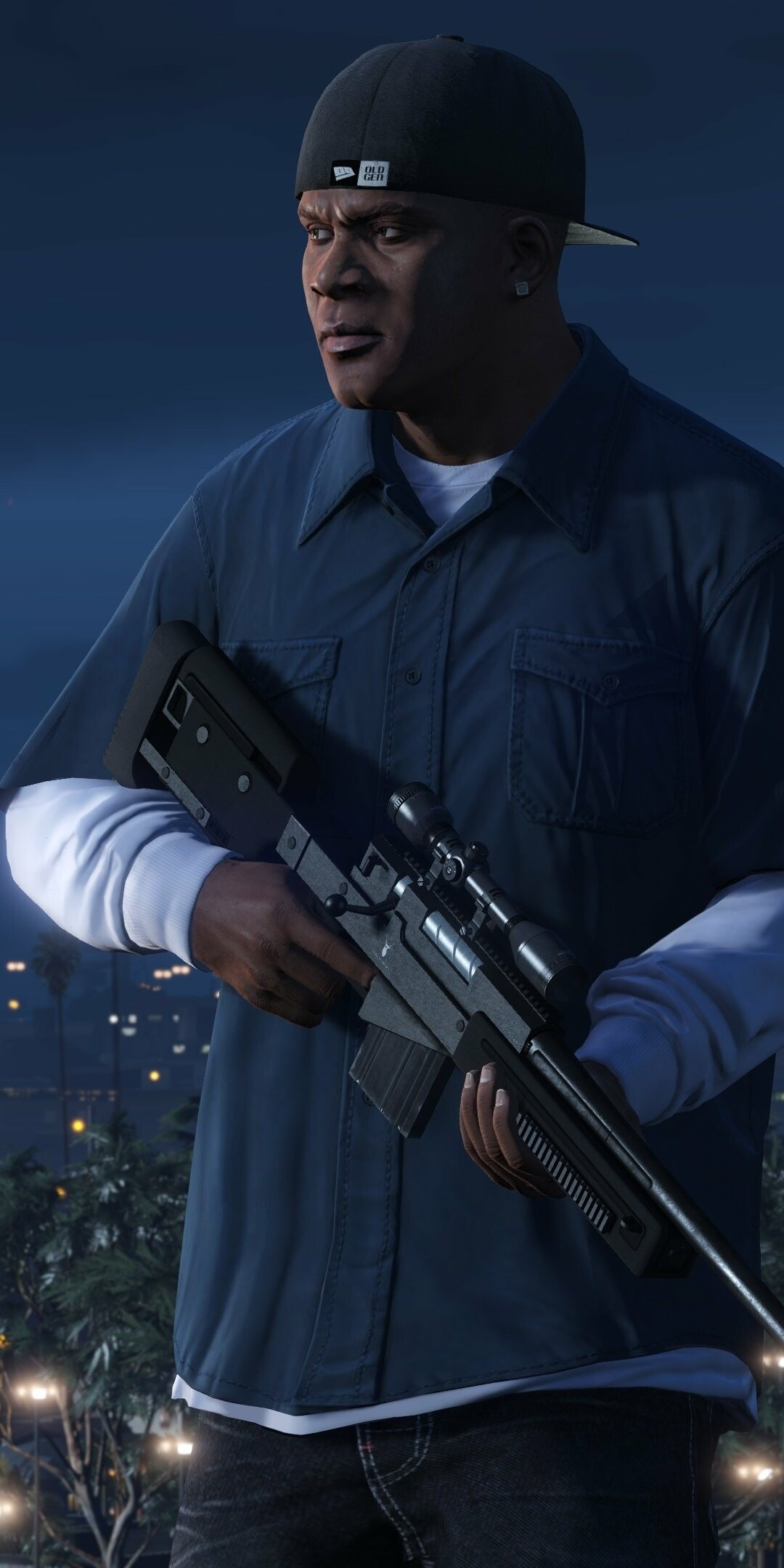 Grand Theft Auto 5: Franklin Clinton, One of the three playable characters in GTA V alongside Michael De Santa and Trevor Philips. 1080x2160 HD Background.