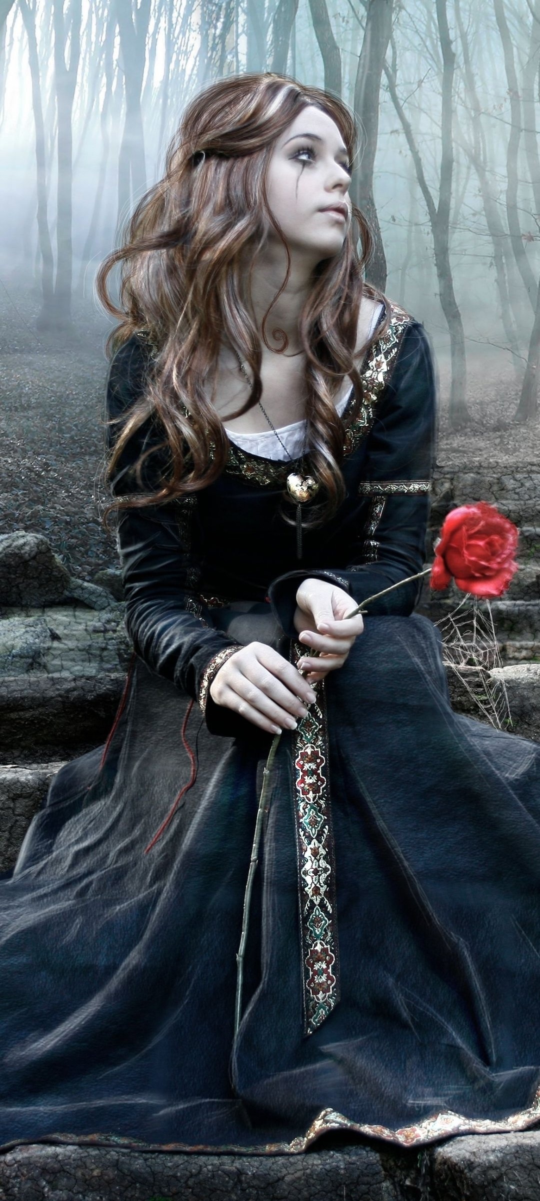 Goth: Beautiful gothic princess, Magic world, Somber themes. 1080x2400 HD Wallpaper.