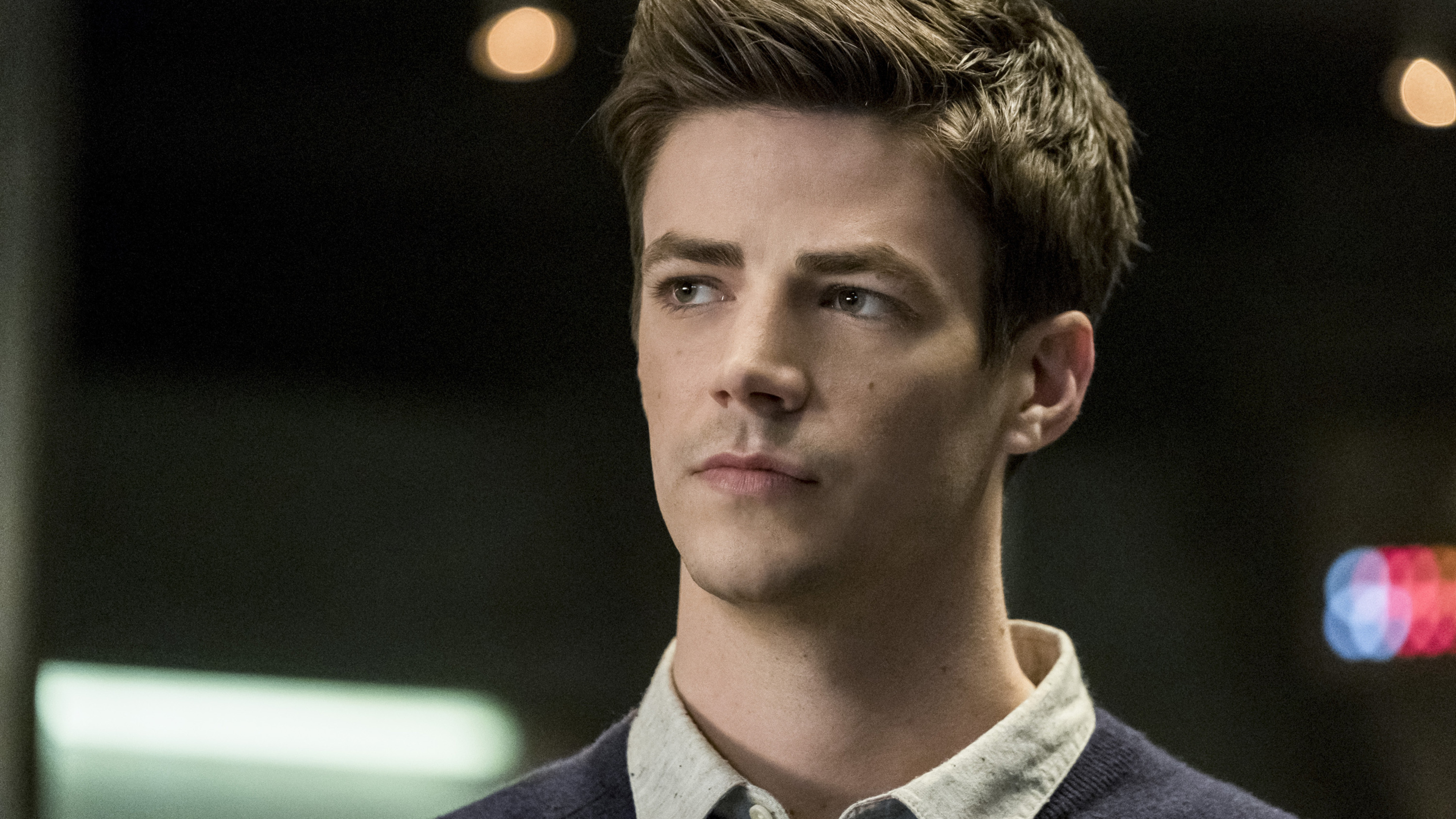 Grant Gustin: An American actor known for his role in TV series The Flash as part of the Arrowverse television franchise. 3840x2160 4K Wallpaper.