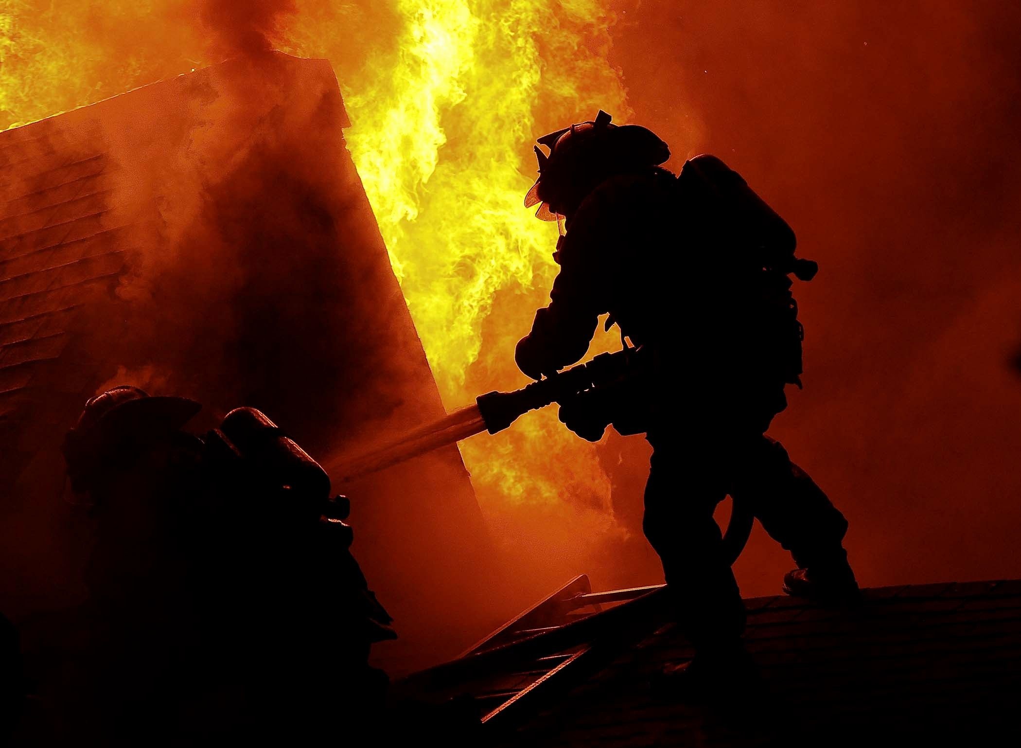 Fireman: Firefighter, Fire hose, Specialized equipment. 2100x1540 HD Wallpaper.