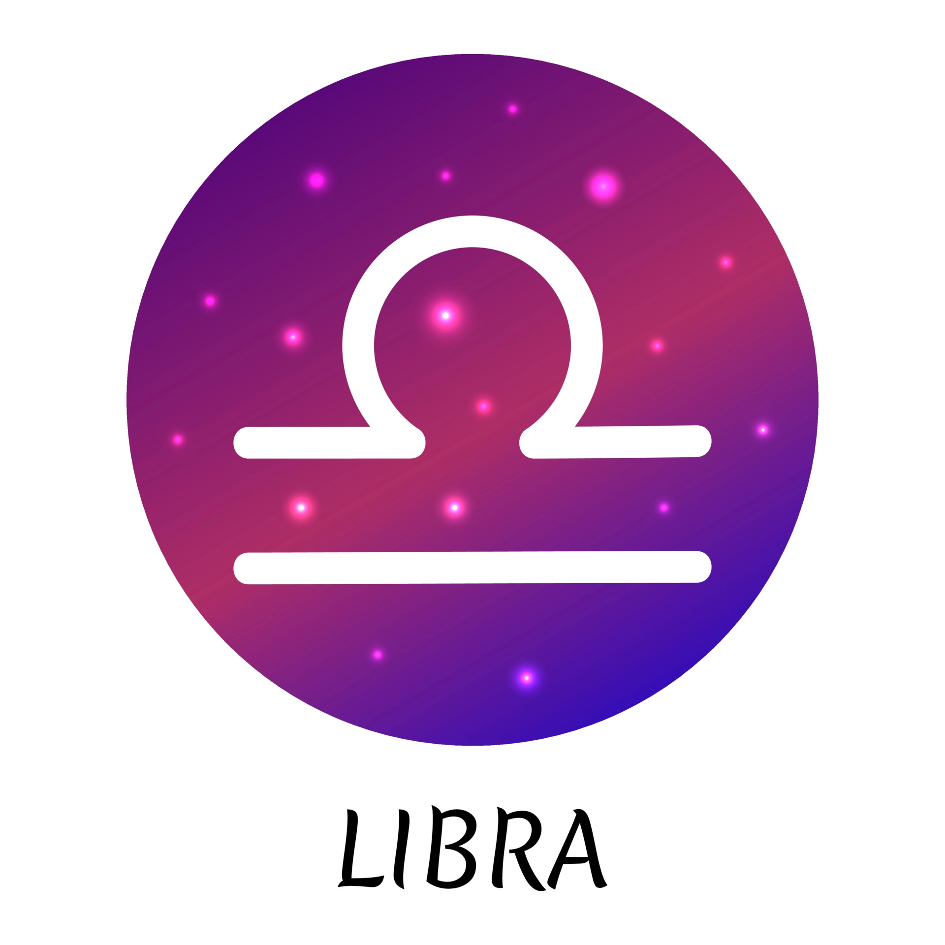 Zodiac sign Libra, Isolated vector icon, Starry gradient design, Astrological element, 1920x1920 HD Phone