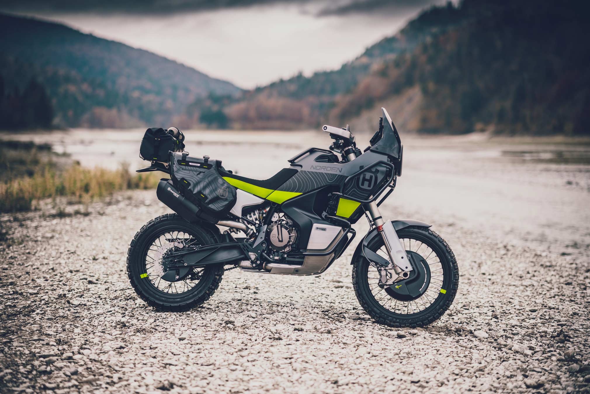 Enduro Motorbike: Husqvarna Norden 901, Specially Designed For Gravel Road, Most Parts Are Reinforced With Carbon Fiber. 2020x1350 HD Background.