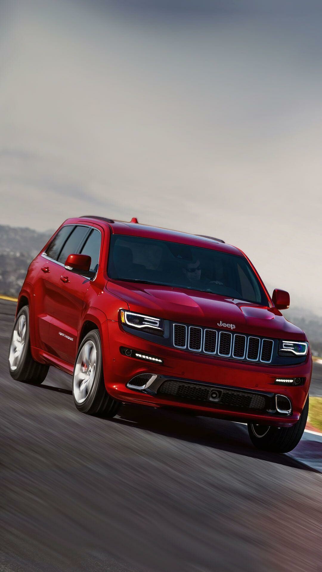 Jeep Grand Cherokee: The SRT, Stands for 'street and racing technology,'  A four-by-four model. 1080x1920 Full HD Background.