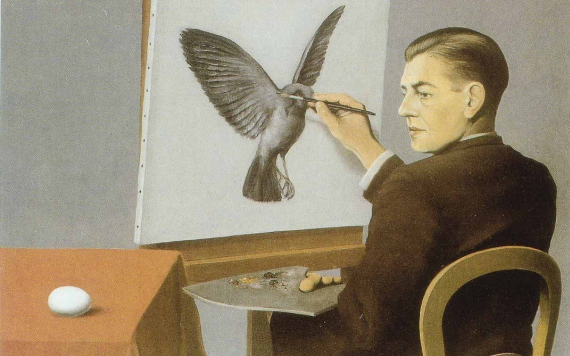 Magritte surrealism, Thought-provoking artwork, Symbolic imagery, Artistic interpretation, 1920x1200 HD Desktop