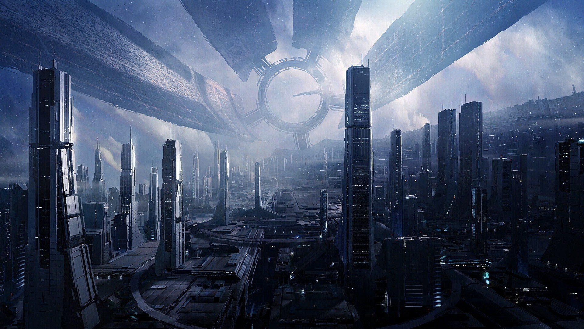 Mass Effect 3: Citadel, Futuristic city concept art, Space station atmosphere, HD wallpapers, 1920x1080 Full HD Desktop