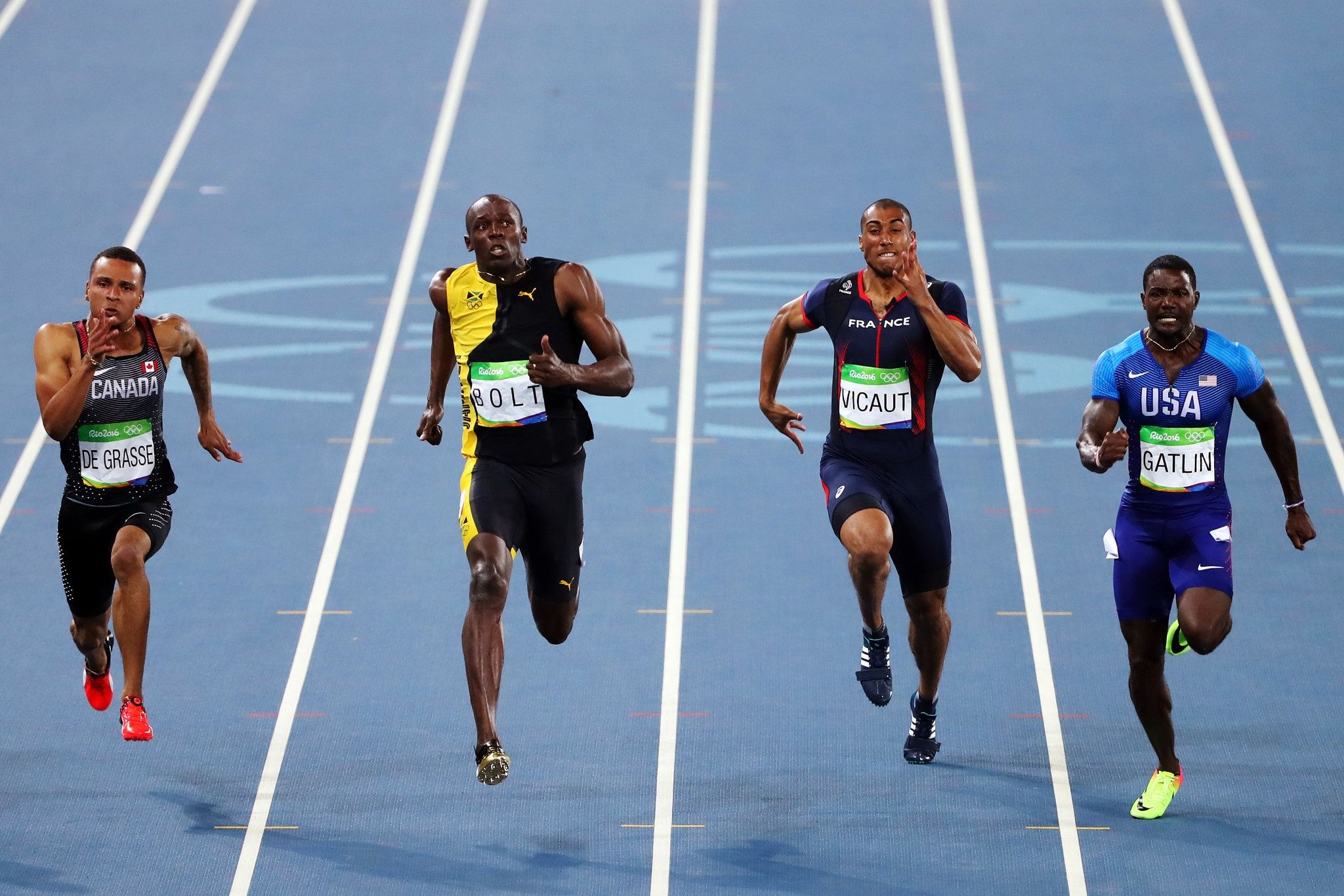 Justin Gatlin, Usain Bolt, Fastest man, American runner, 2050x1370 HD Desktop