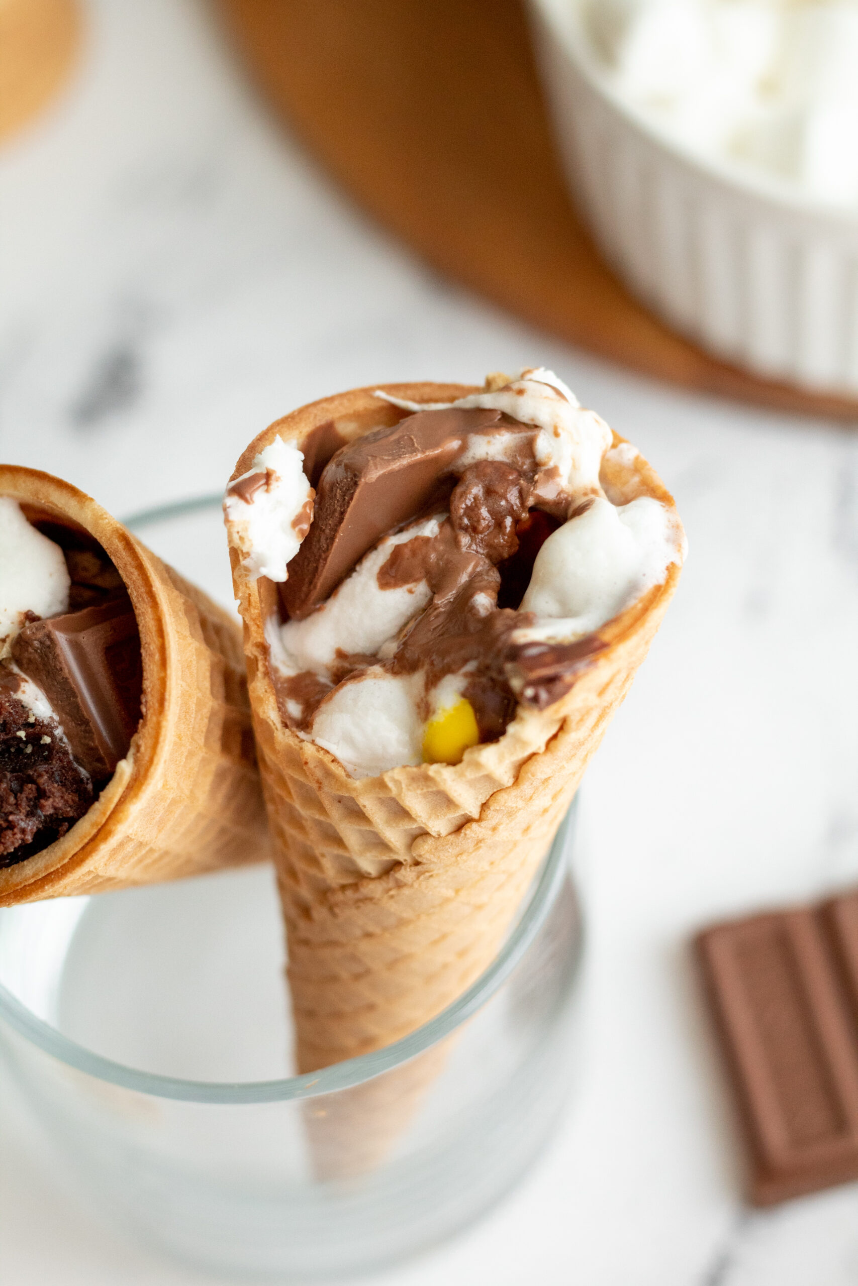 Ice Cream Cone, Churro waffle, Delicious dessert, Heavenly taste, 1710x2560 HD Phone