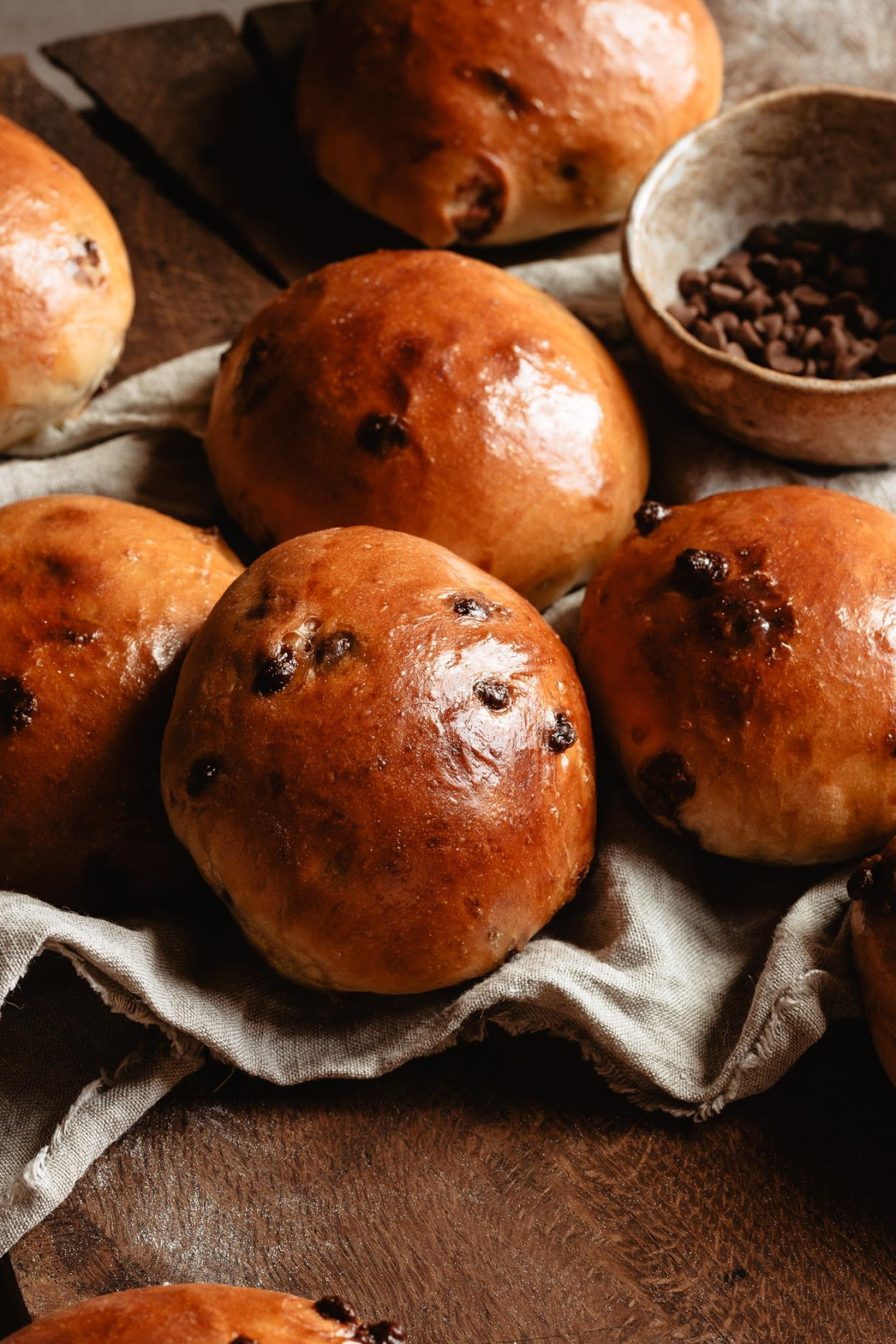 Japanese chocolate chip milk bread buns, Soft and pillowy, Chocolatey delight, Asian bakery treat, 1500x2250 HD Phone