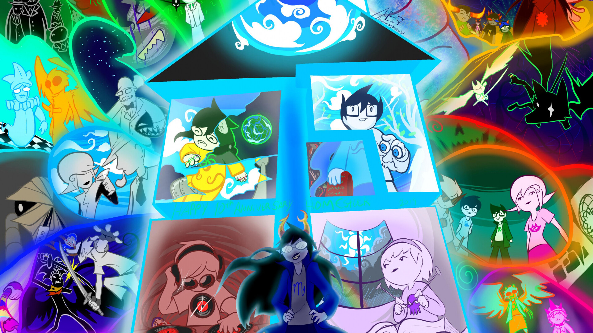 Homestuck: A series of comics that belong to a collection called MS Paint Adventures, all created by artist and author Andrew Hussie. 1920x1080 Full HD Background.