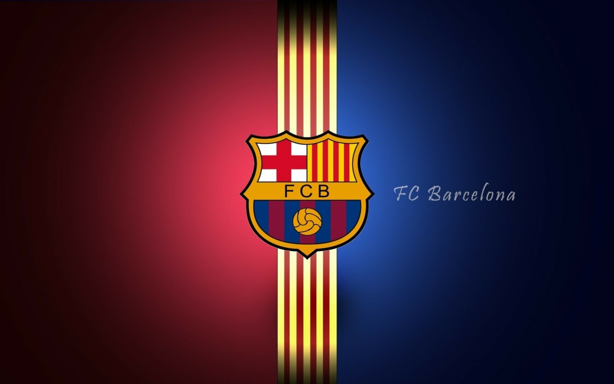 FC Barcelona: Founded in 1899 by a group of Swiss, Catalan, German, and English footballers led by Joan Gamper, Club Logo. 2560x1600 HD Wallpaper.
