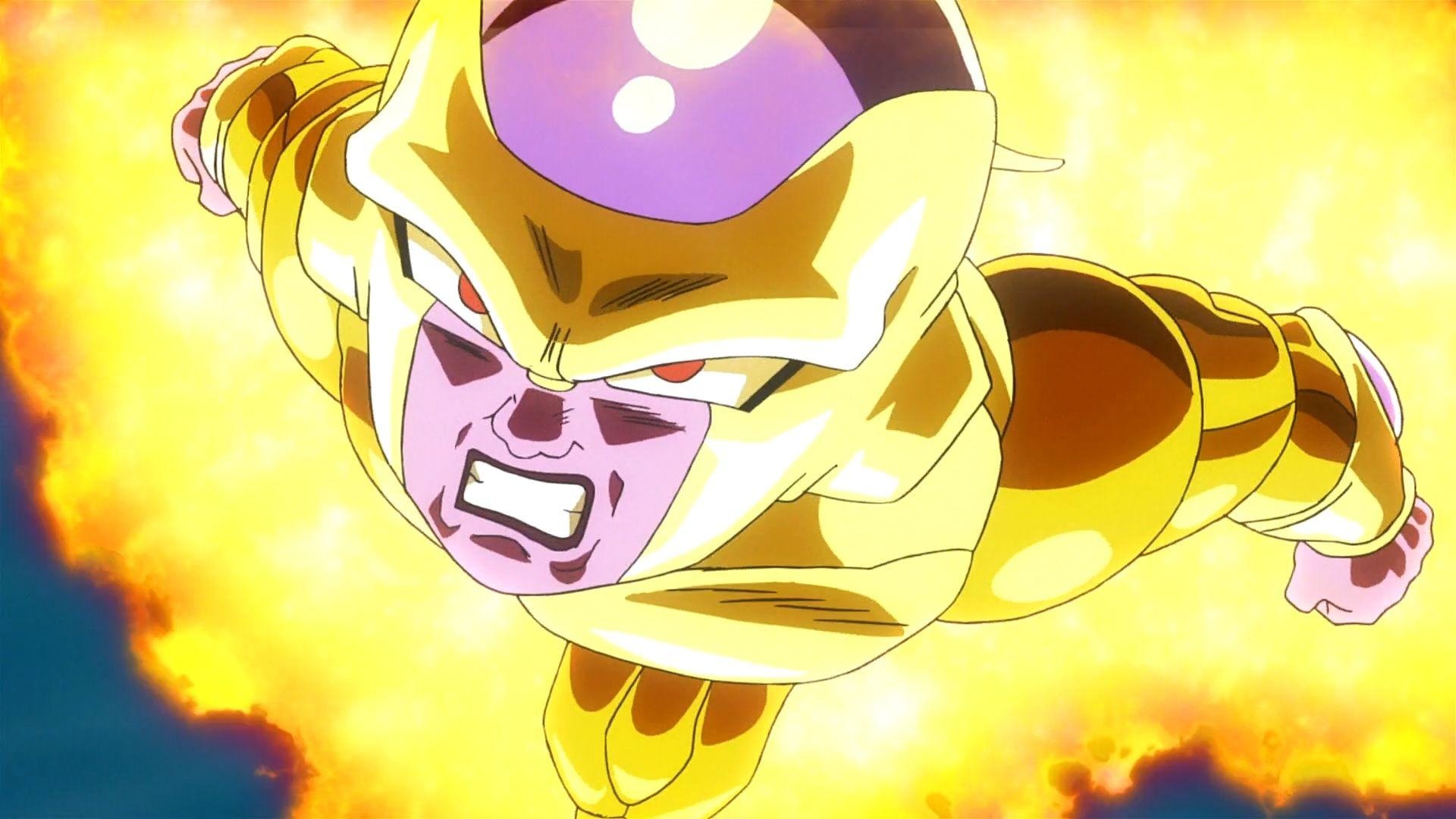 Golden Frieza: The ultimate evolution of the race, Dual-type psychic/fighting Pokemon, Dragon Ball series, Pokemon card. 1920x1080 Full HD Background.