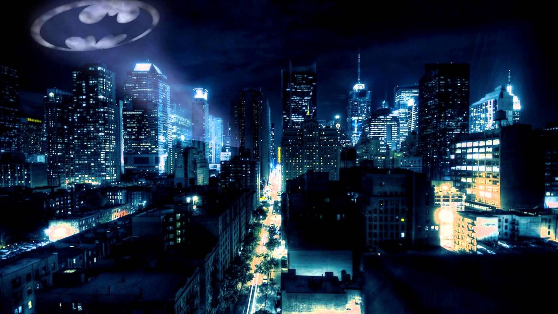 Gotham skyline, Neuron analogy, 1920x1080 Full HD Desktop