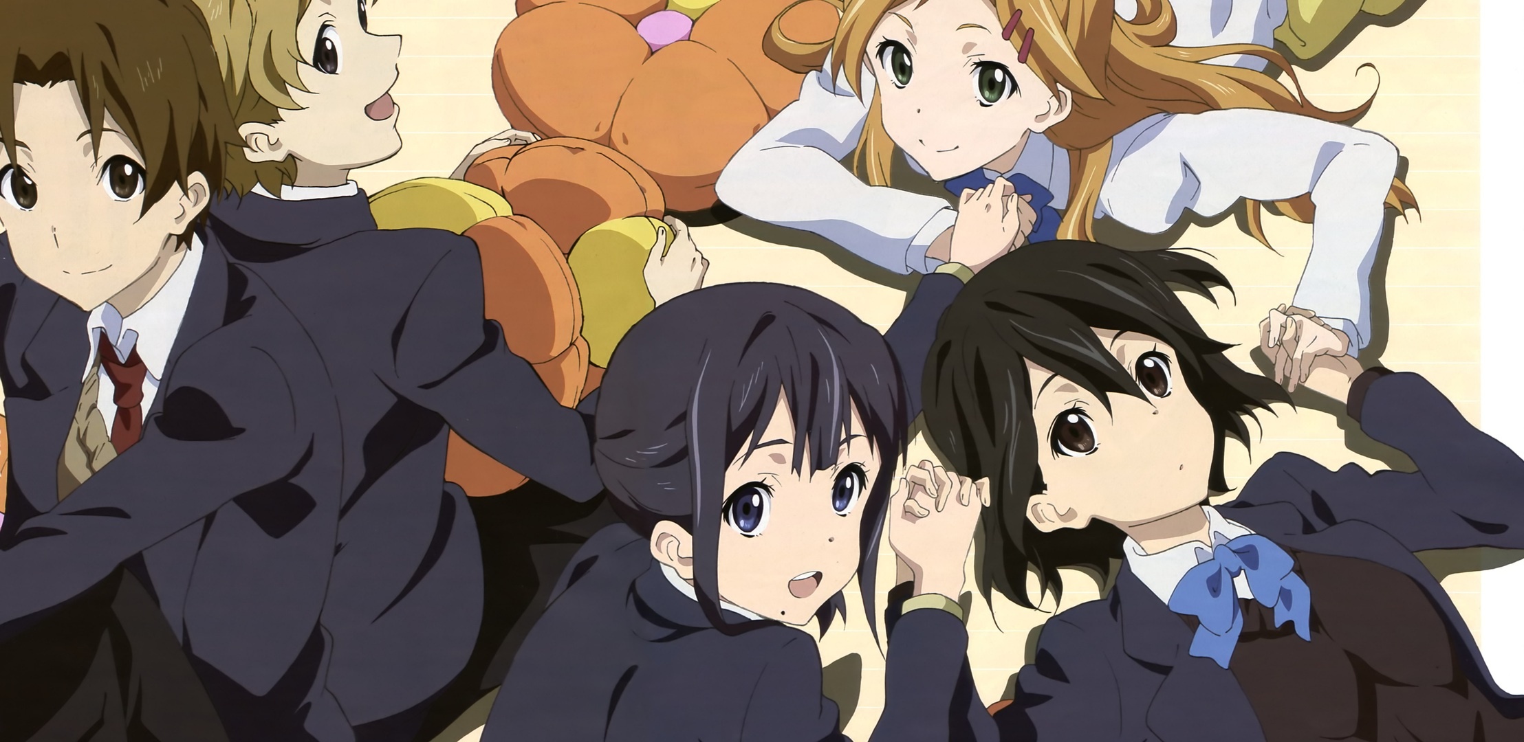 Kokoro Connect, HD wallpaper, Anime background, Emotional connections, 2220x1080 Dual Screen Desktop