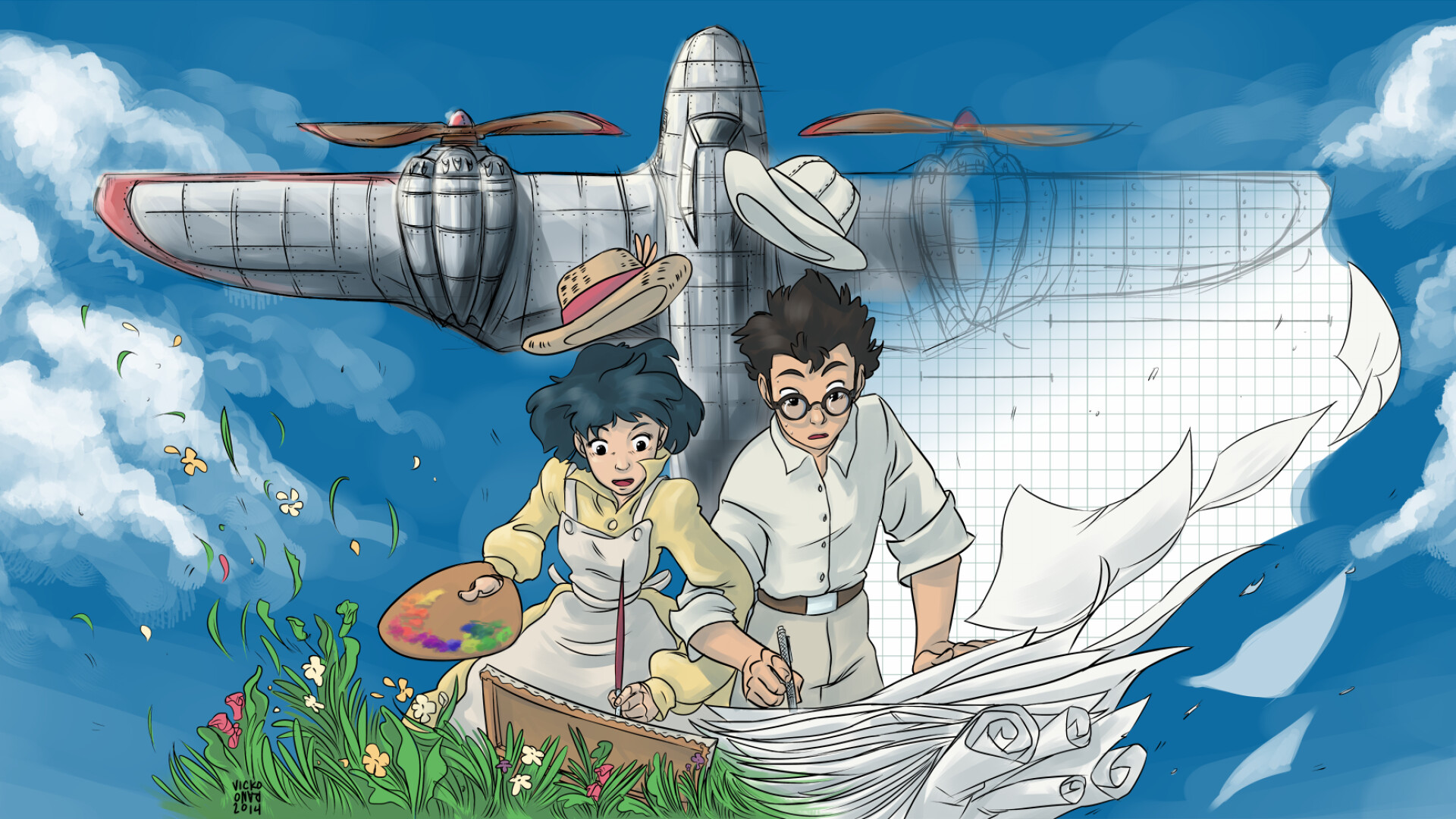 The Wind Rises wallpaper, Studio Ghibli, 1920x1080 Full HD Desktop