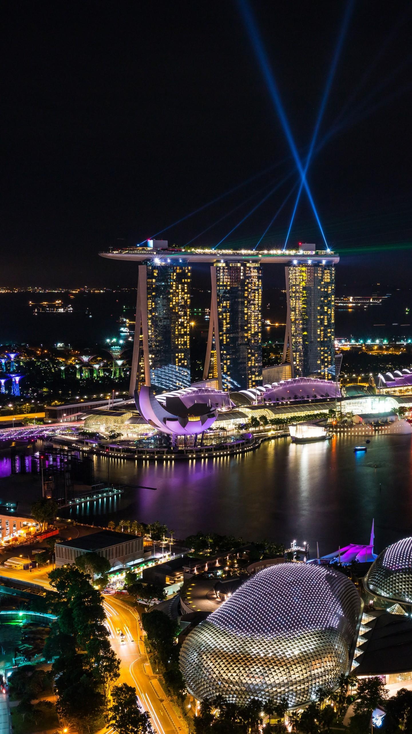Singapore Skyline, Modern metropolis, Garden city, Futuristic architecture, 1440x2560 HD Handy